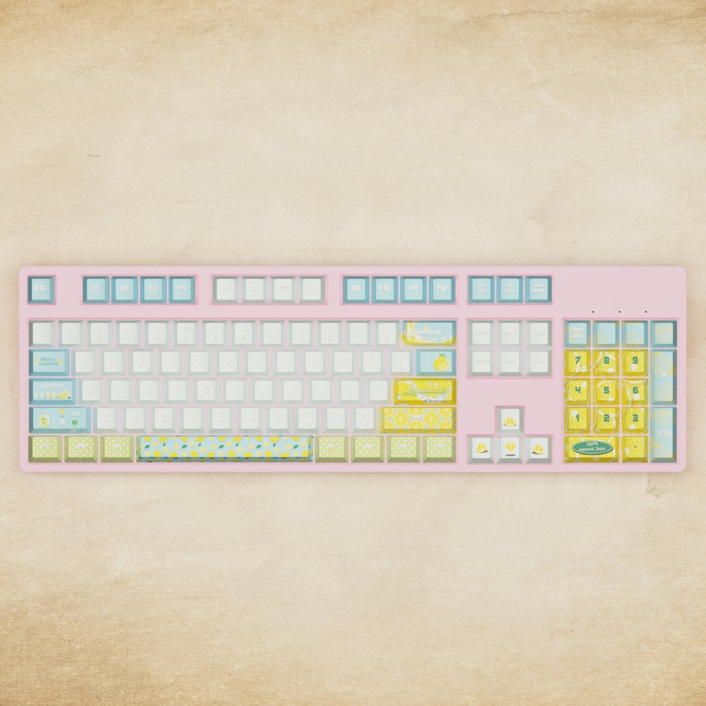 Alpha 108 - 100% Lemonade Mechanical Keyboard - Goblintechkeys