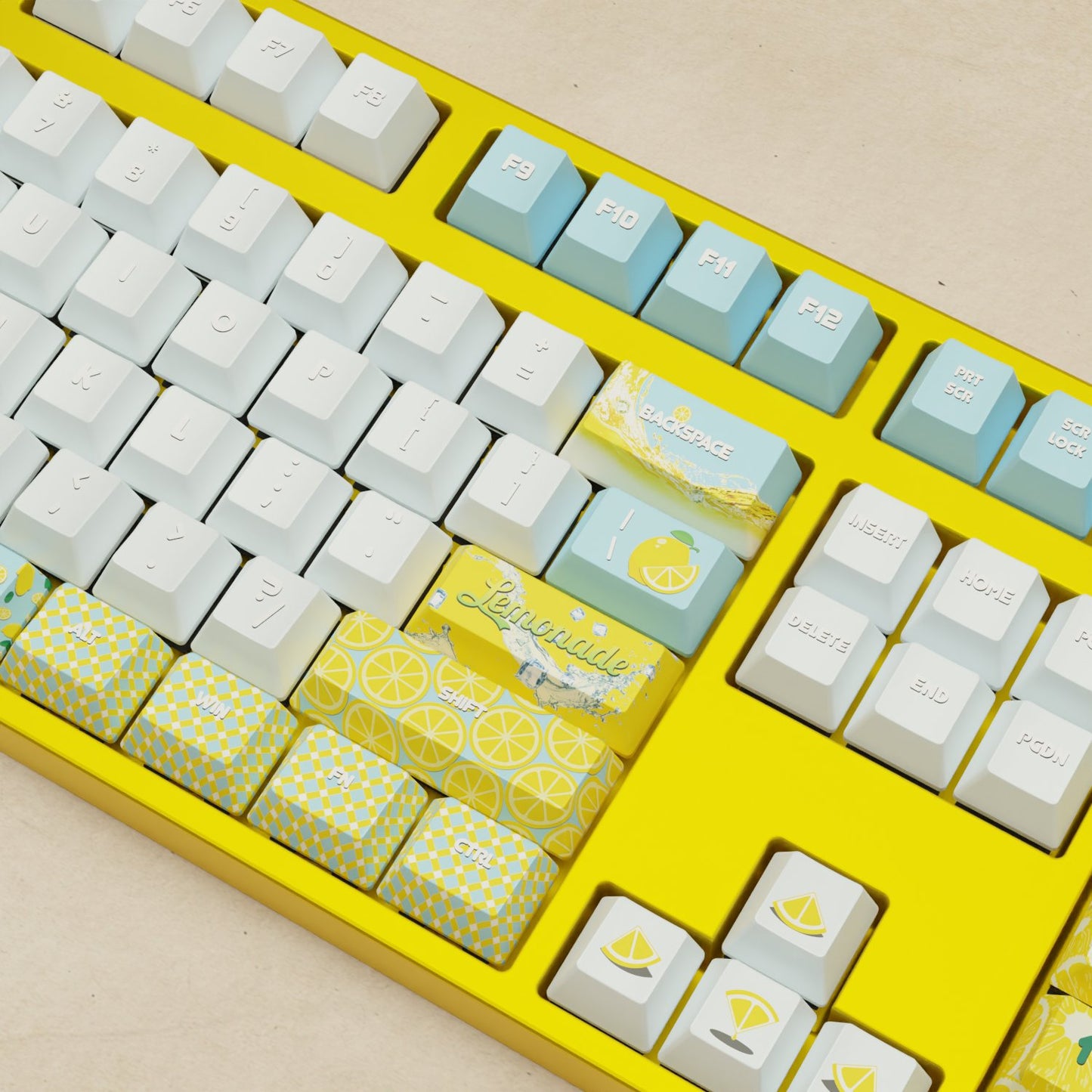 Alpha 108 - 100% Lemonade Mechanical Keyboard - Goblintechkeys
