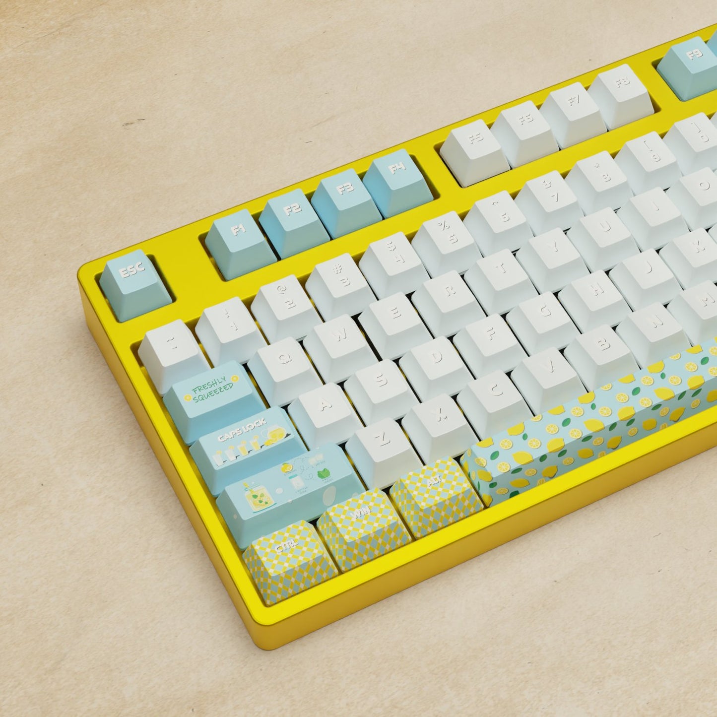Alpha 108 - 100% Lemonade Mechanical Keyboard - Goblintechkeys