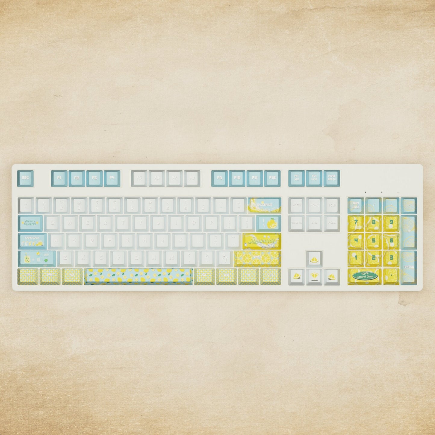 Alpha 108 - 100% Lemonade Mechanical Keyboard - Goblintechkeys