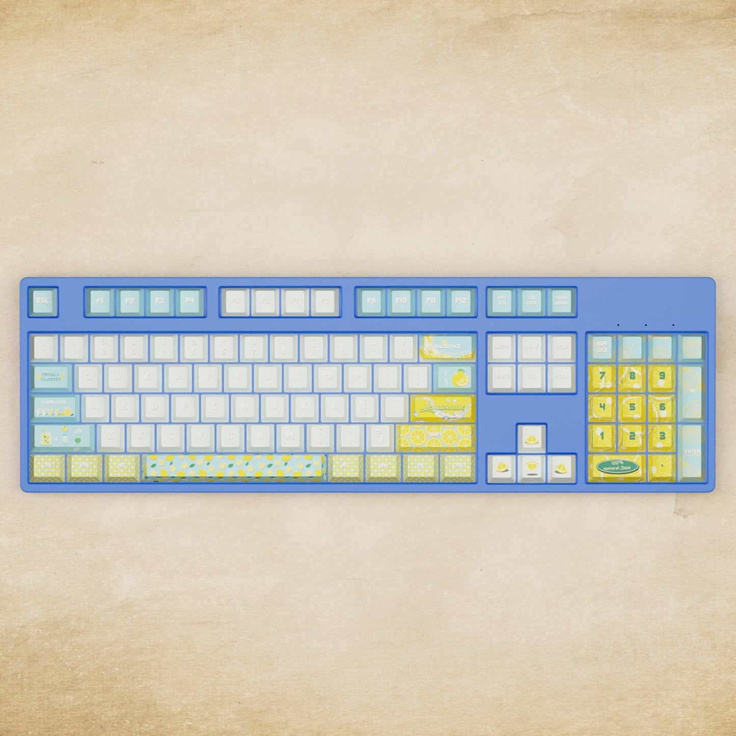 Alpha 108 - 100% Lemonade Mechanical Keyboard - Goblintechkeys