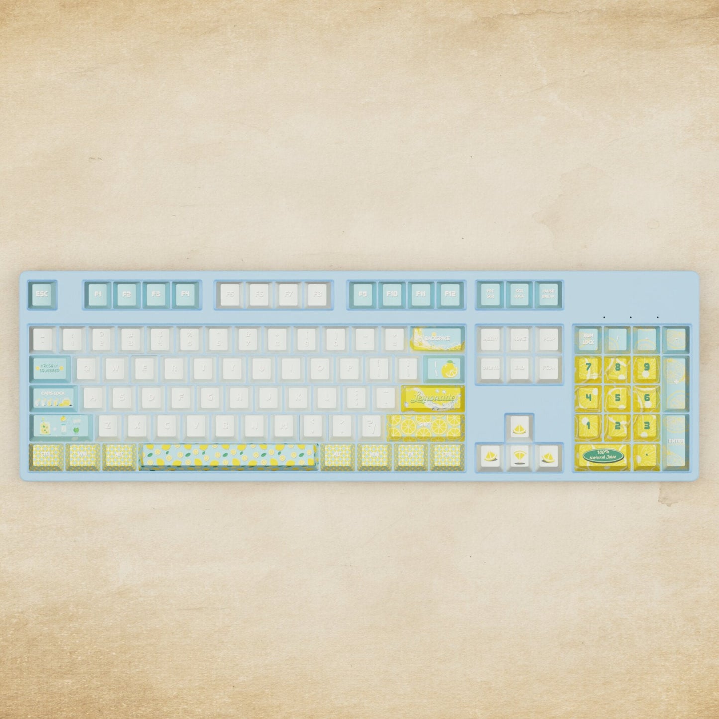 Alpha 108 - 100% Lemonade Mechanical Keyboard - Goblintechkeys