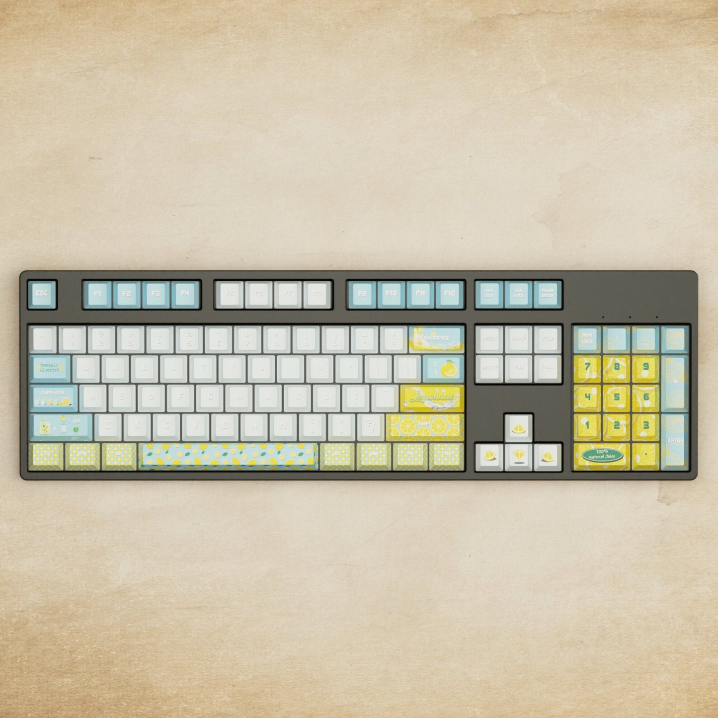 Alpha 108 - 100% Lemonade Mechanical Keyboard - Goblintechkeys
