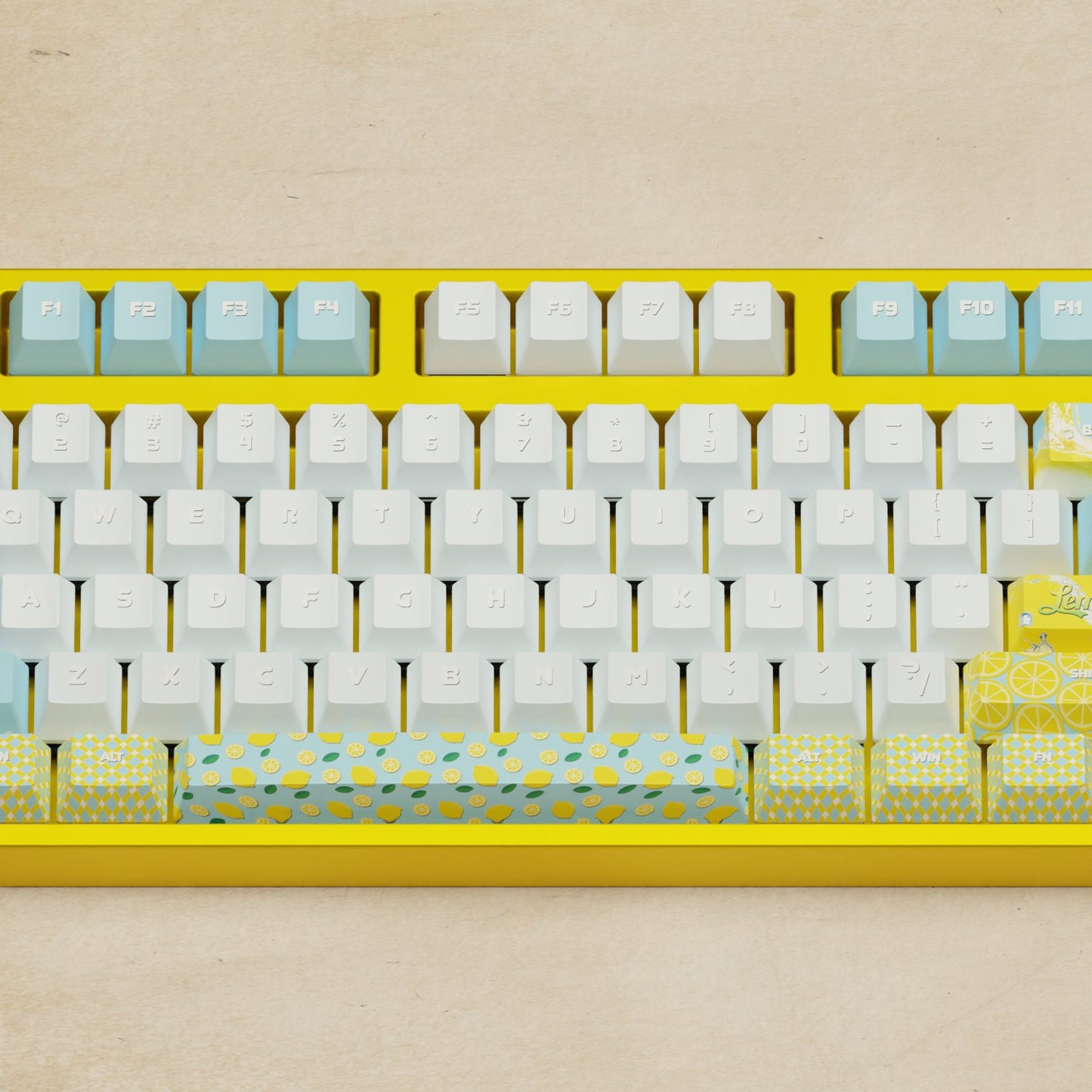 Alpha 108 - 100% Lemonade Mechanical Keyboard - Goblintechkeys