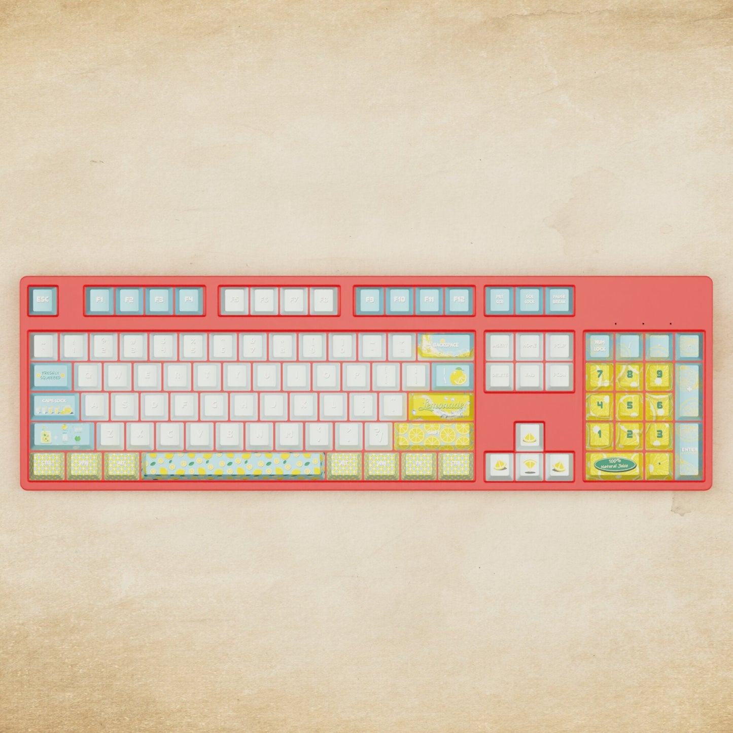 Alpha 108 - 100% Lemonade Mechanical Keyboard - Goblintechkeys