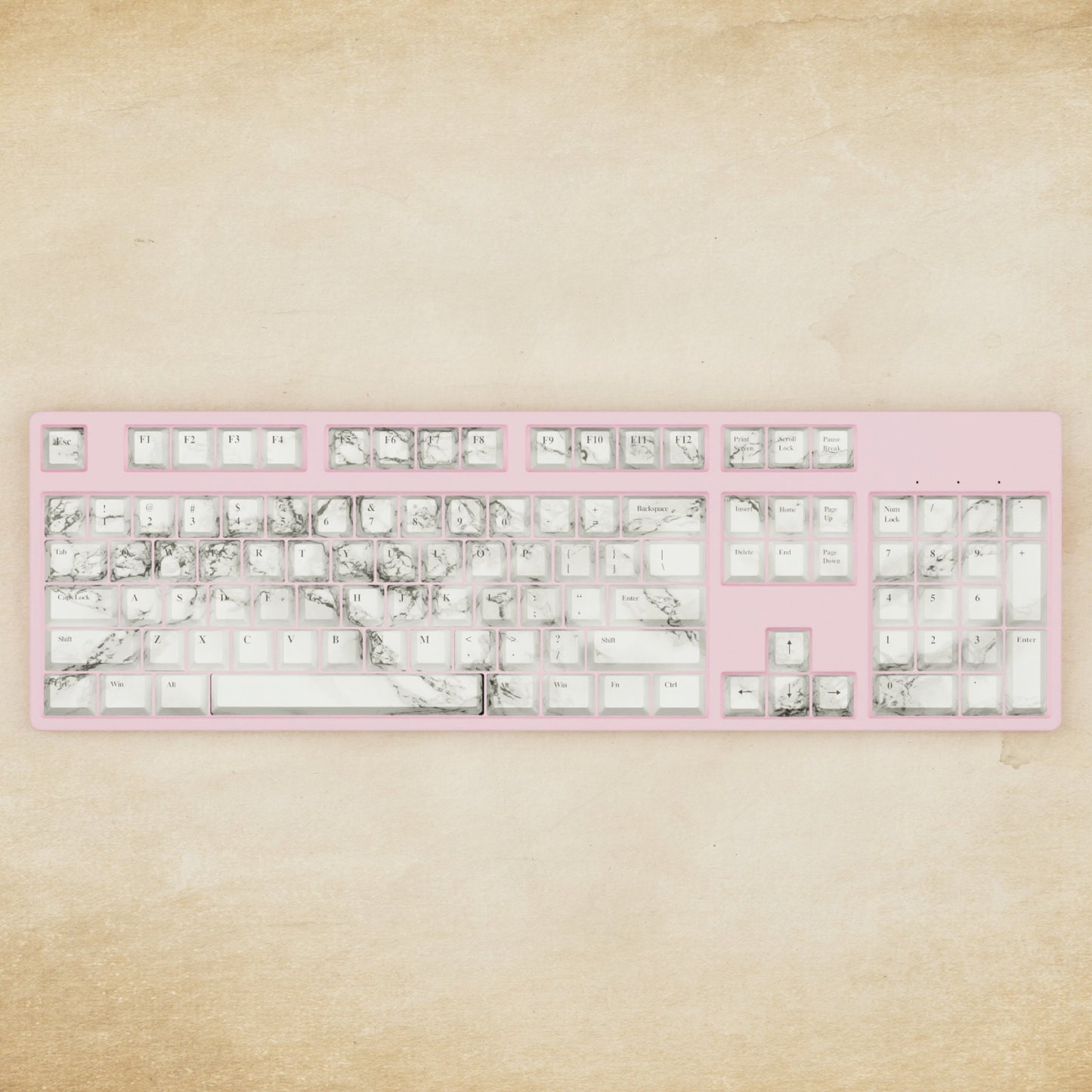 Alpha 108 - 100% Marble Mechanical Keyboard - Goblintechkeys