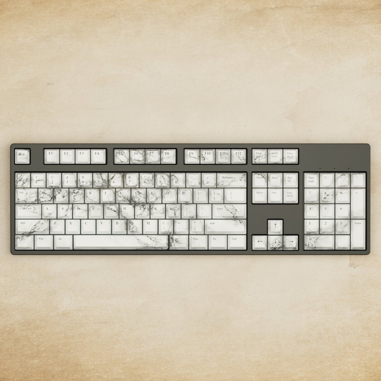 Alpha 108 - 100% Marble Mechanical Keyboard - Goblintechkeys