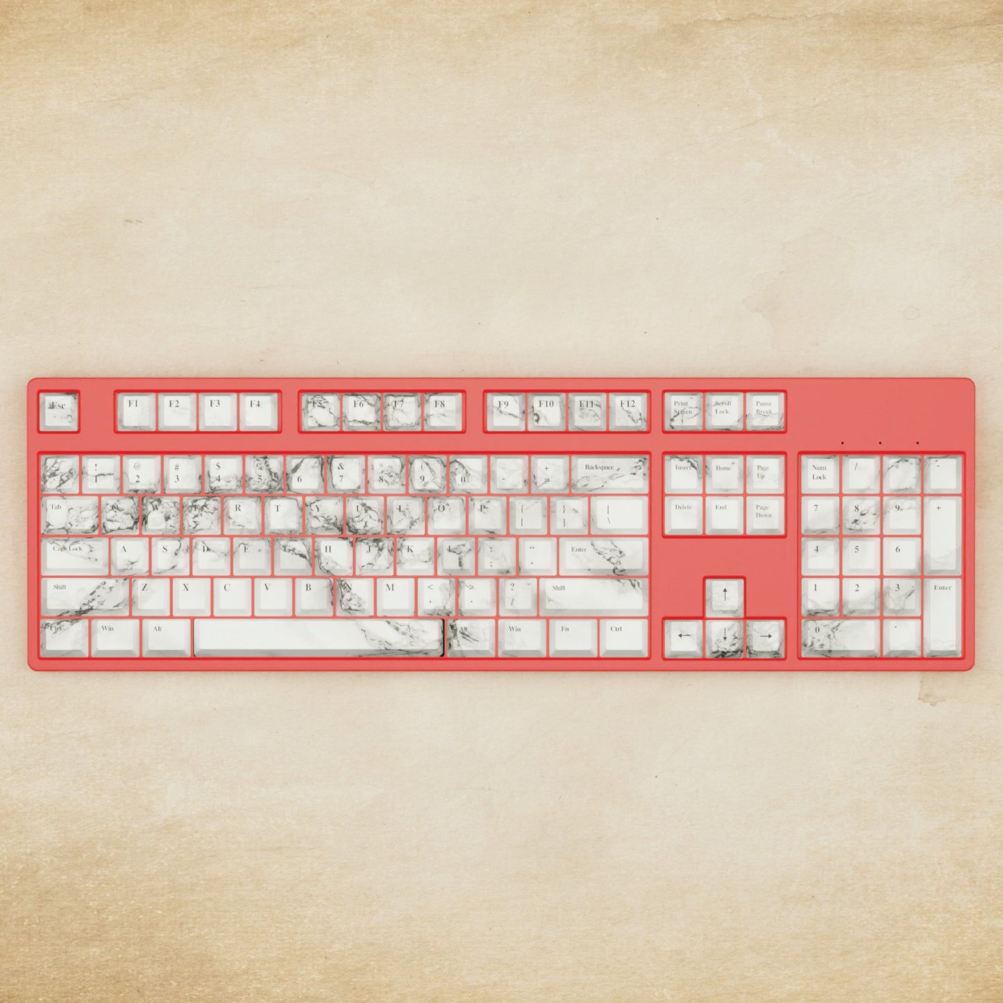 Alpha 108 - 100% Marble Mechanical Keyboard - Goblintechkeys