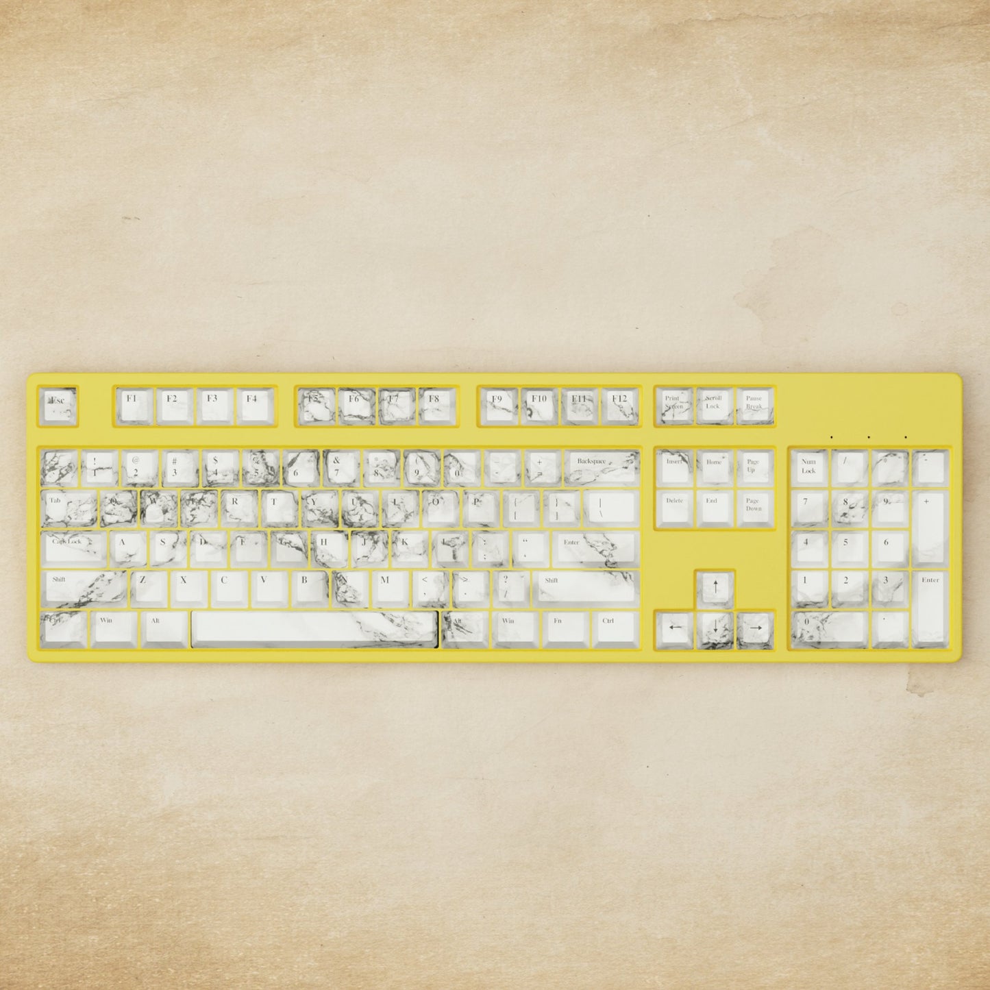 Alpha 108 - 100% Marble Mechanical Keyboard - Goblintechkeys