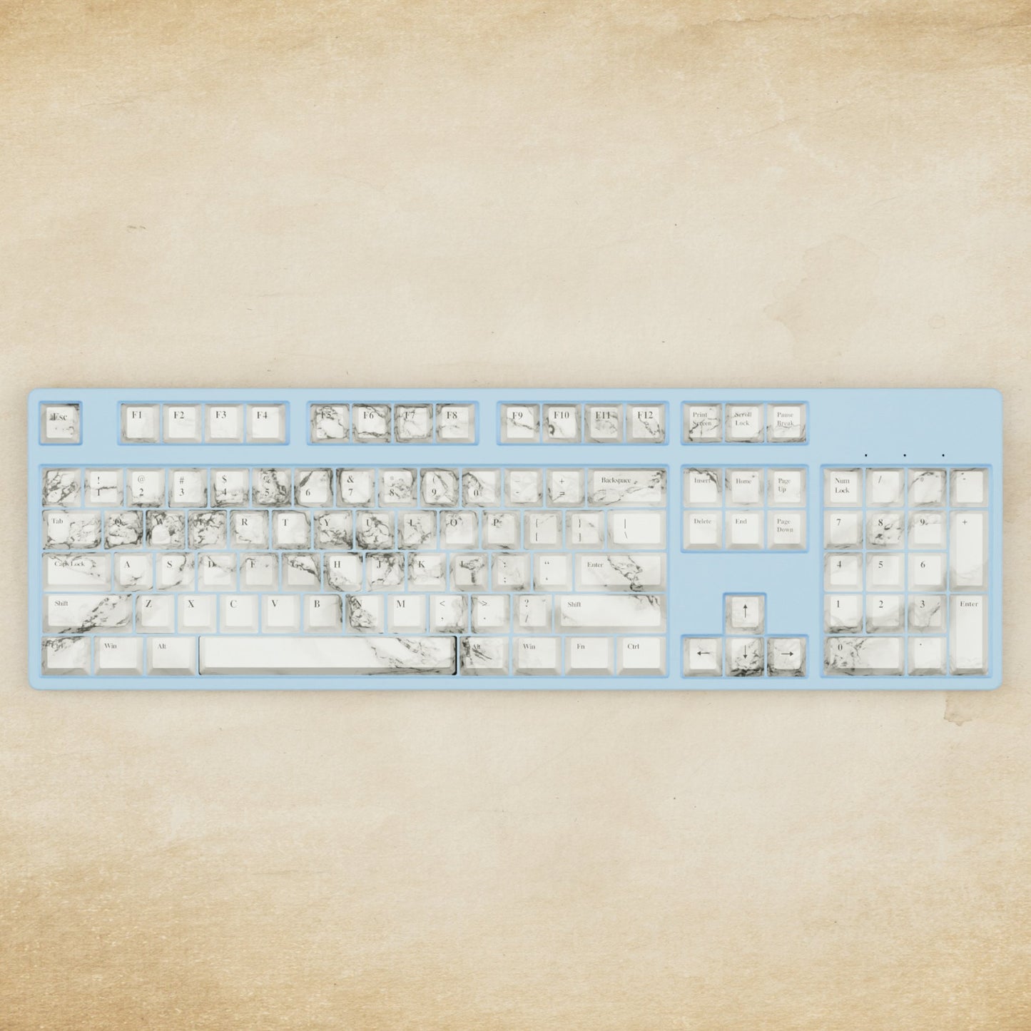 Alpha 108 - 100% Marble Mechanical Keyboard - Goblintechkeys