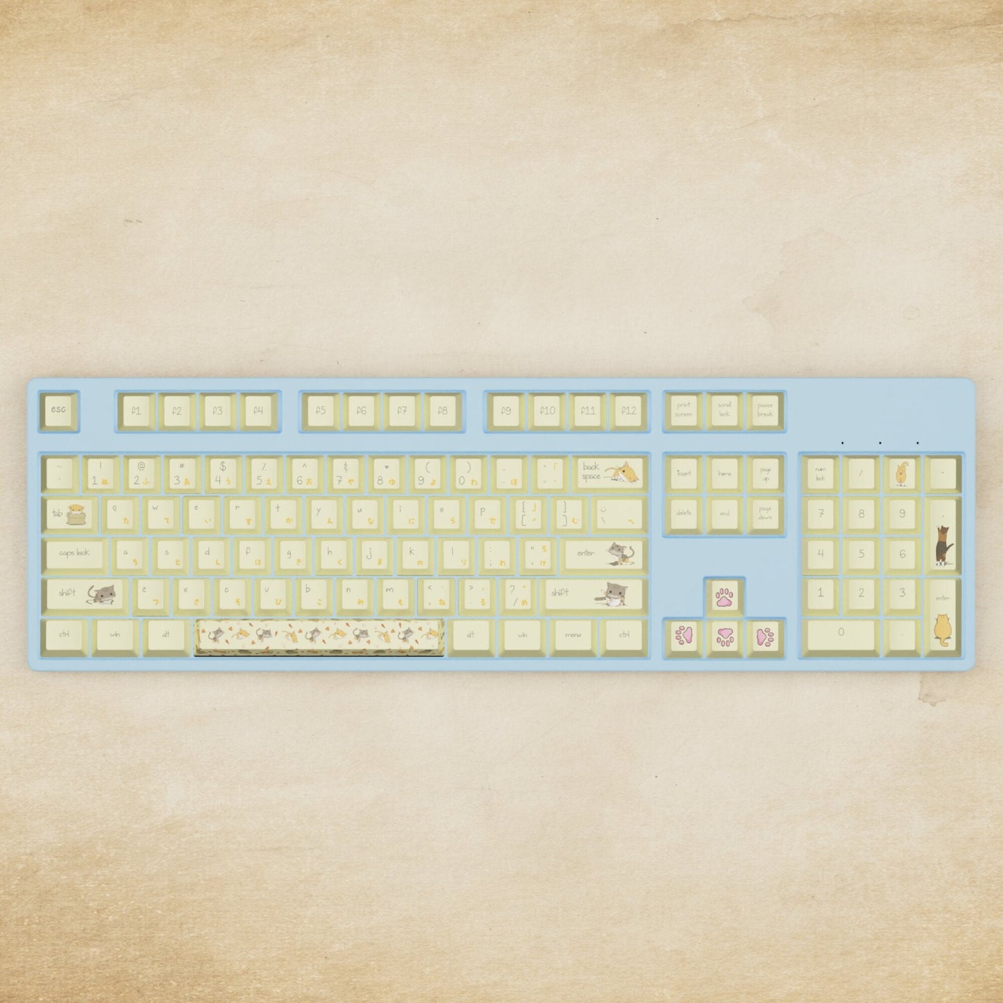 Alpha 108 - 100% Meowcaps Mechanical Keyboard - Goblintechkeys