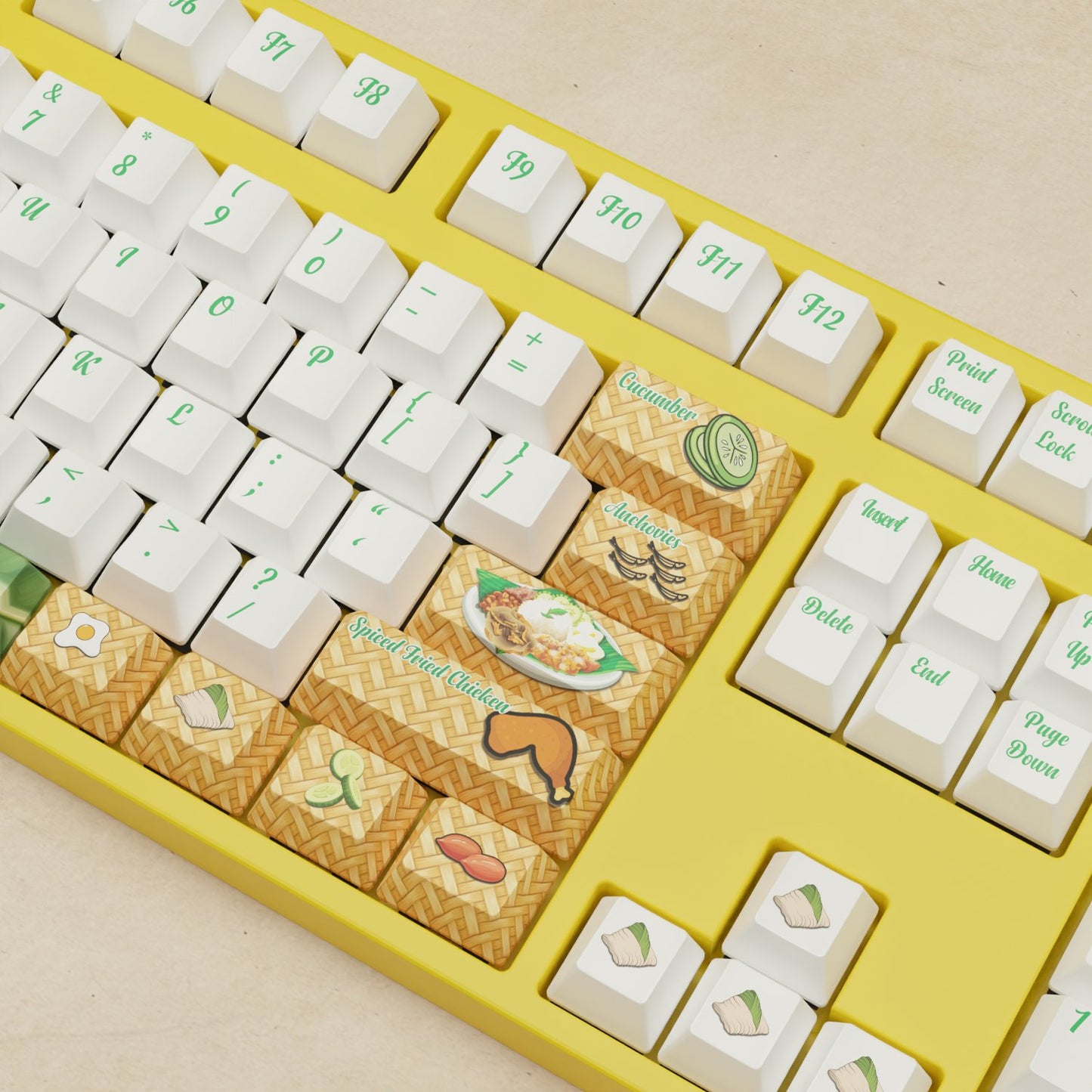 Alpha 108 - 100% Nasi Lemak Mechanical Keyboard - Goblintechkeys