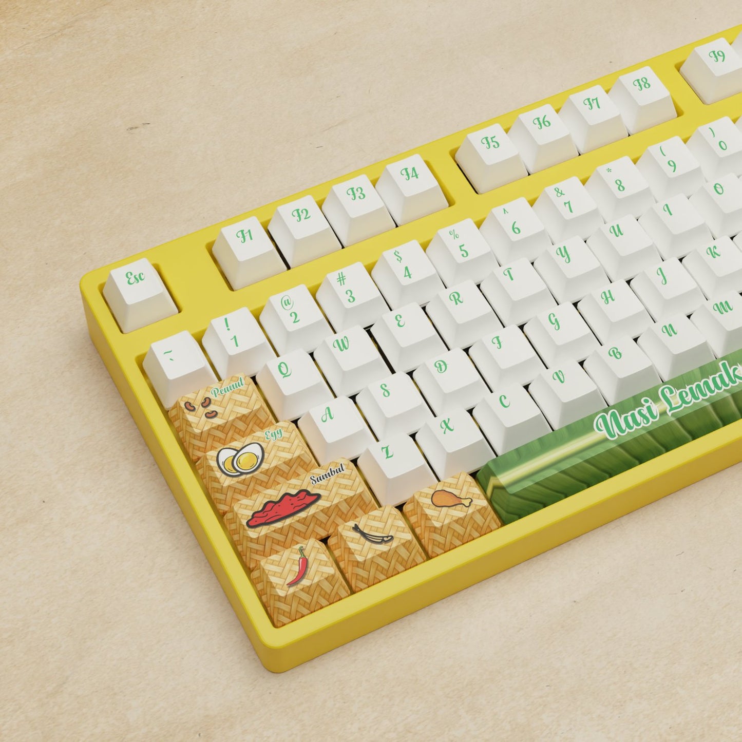 Alpha 108 - 100% Nasi Lemak Mechanical Keyboard - Goblintechkeys