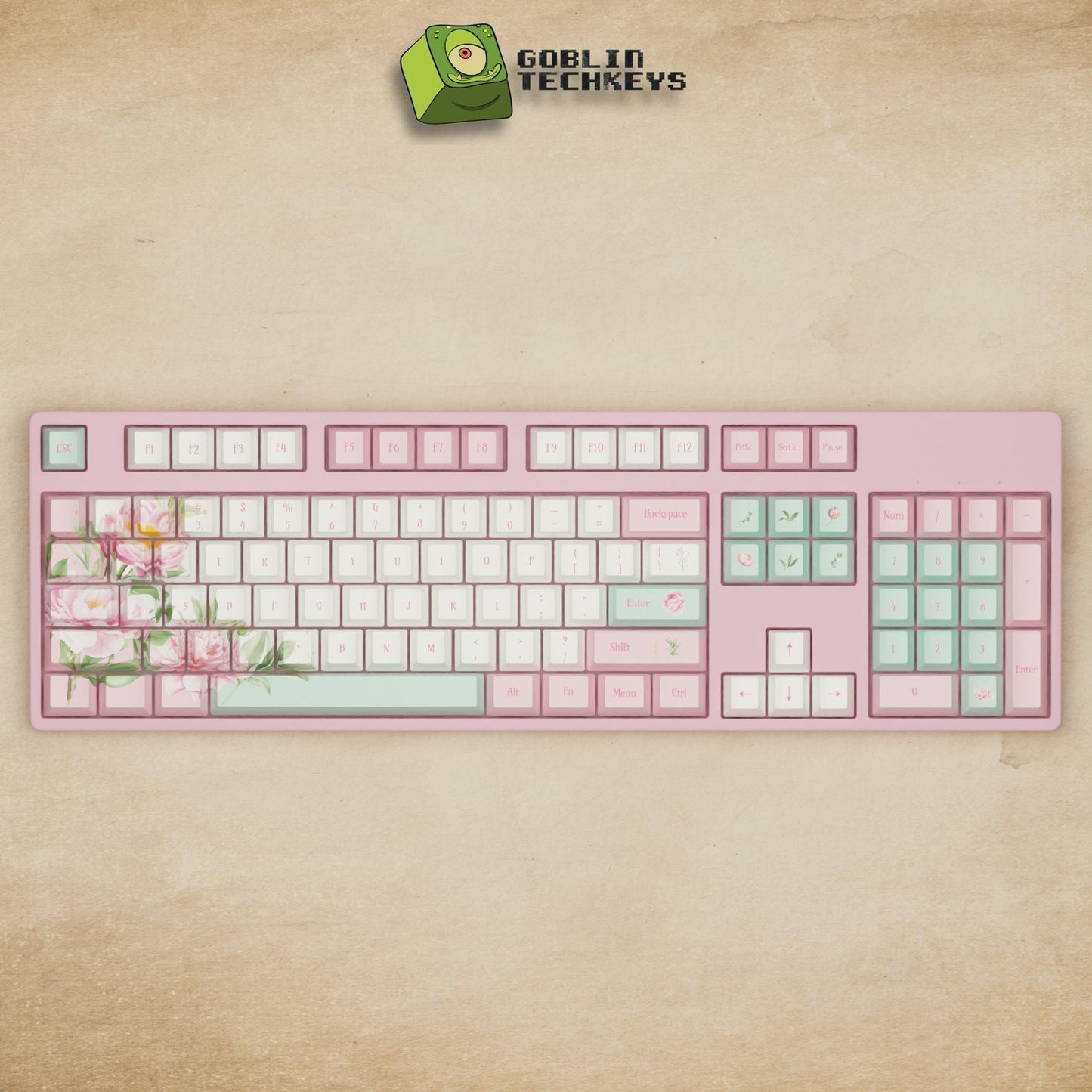 Alpha 108 - 100% Peony Mechanical Keyboard - Goblintechkeys