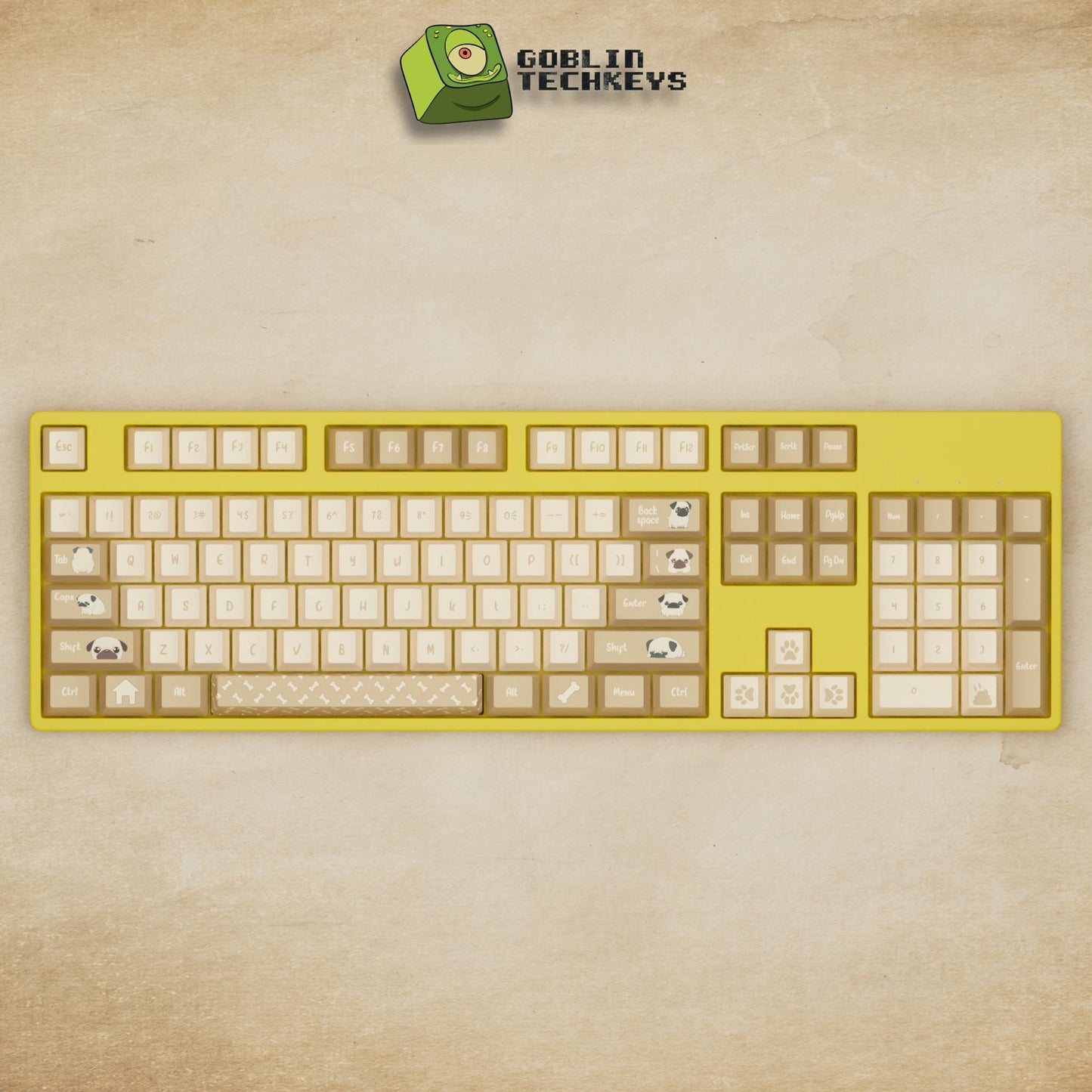 Alpha 108 - 100% Pug Mechanical Keyboard - Goblintechkeys