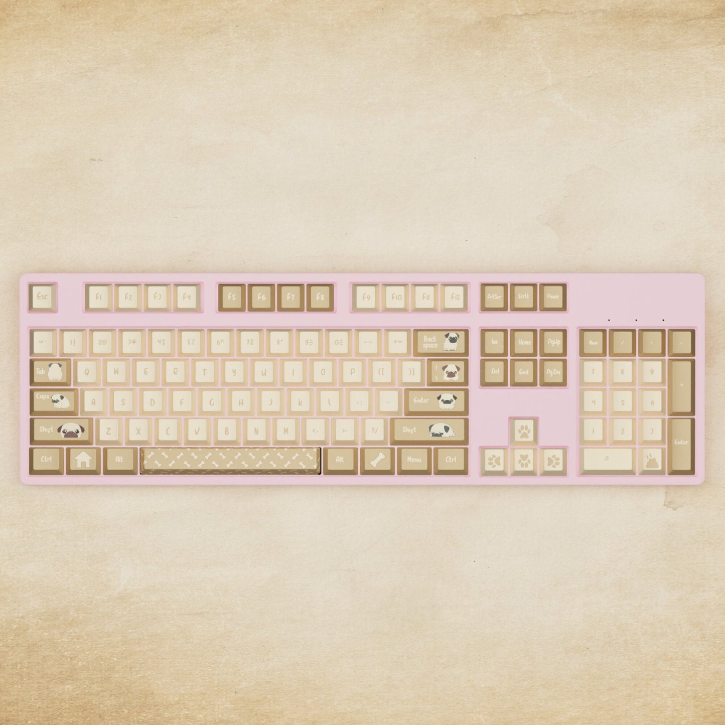 Alpha 108 - 100% Pug Mechanical Keyboard - Goblintechkeys