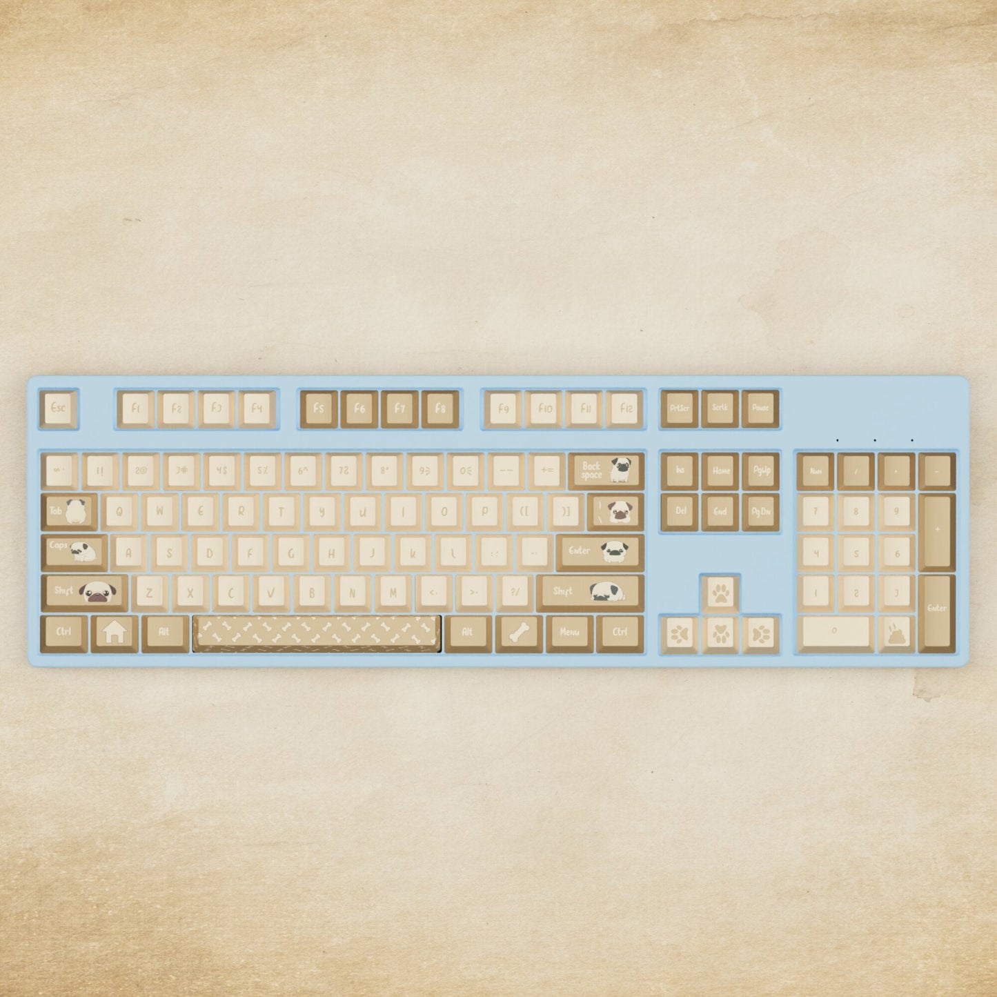 Alpha 108 - 100% Pug Mechanical Keyboard - Goblintechkeys