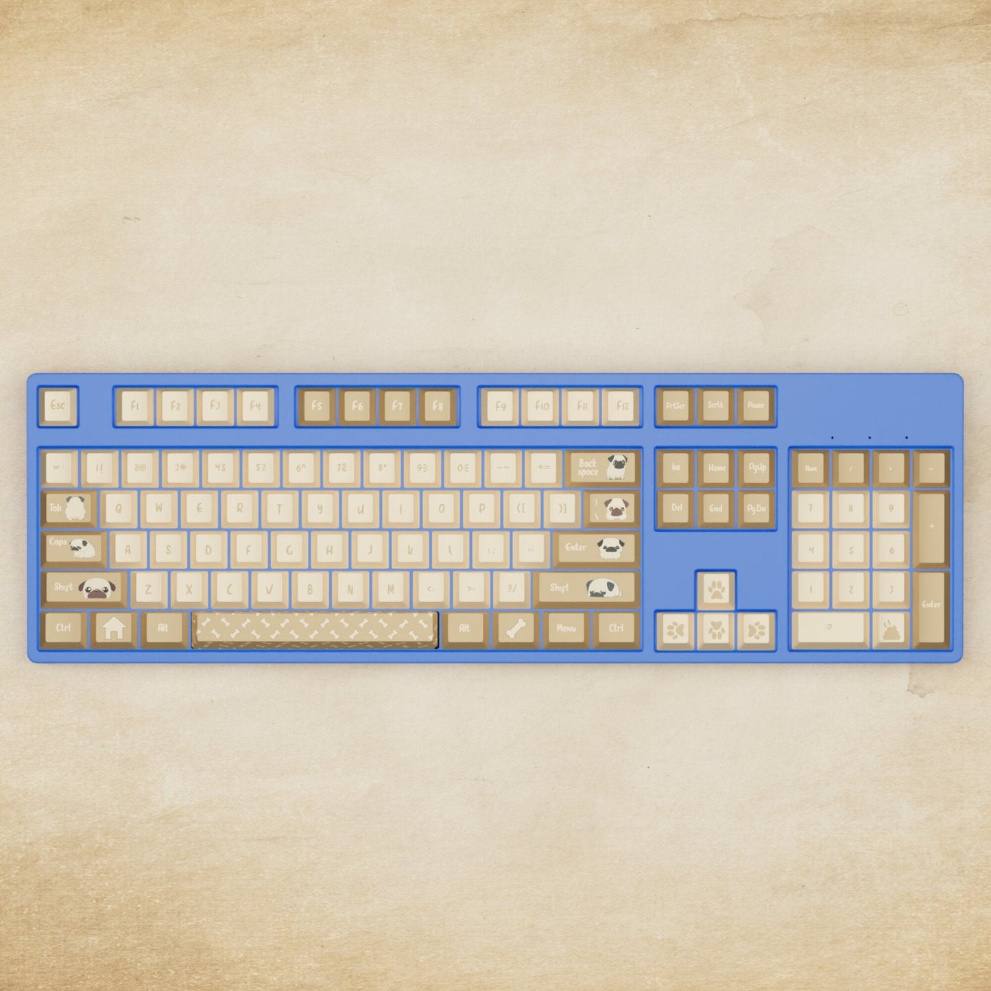 Alpha 108 - 100% Pug Mechanical Keyboard - Goblintechkeys