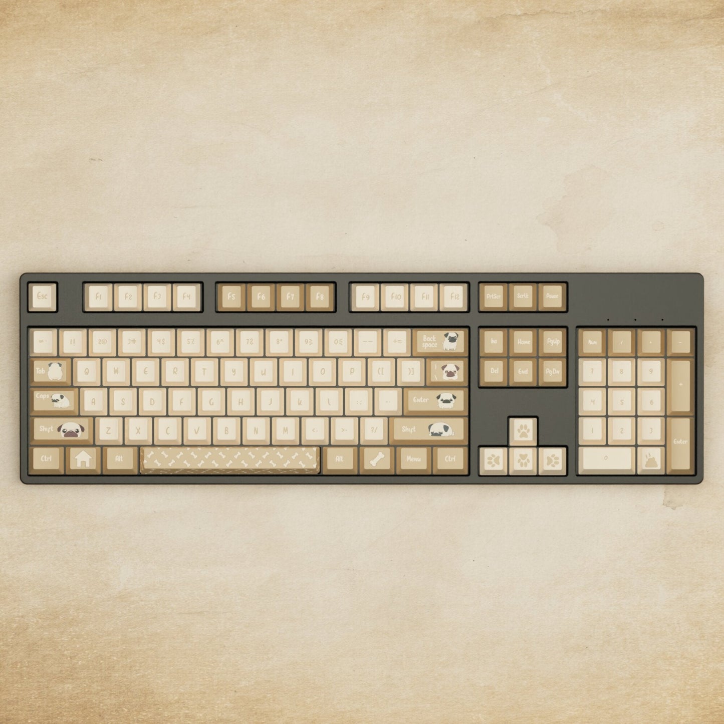 Alpha 108 - 100% Pug Mechanical Keyboard - Goblintechkeys