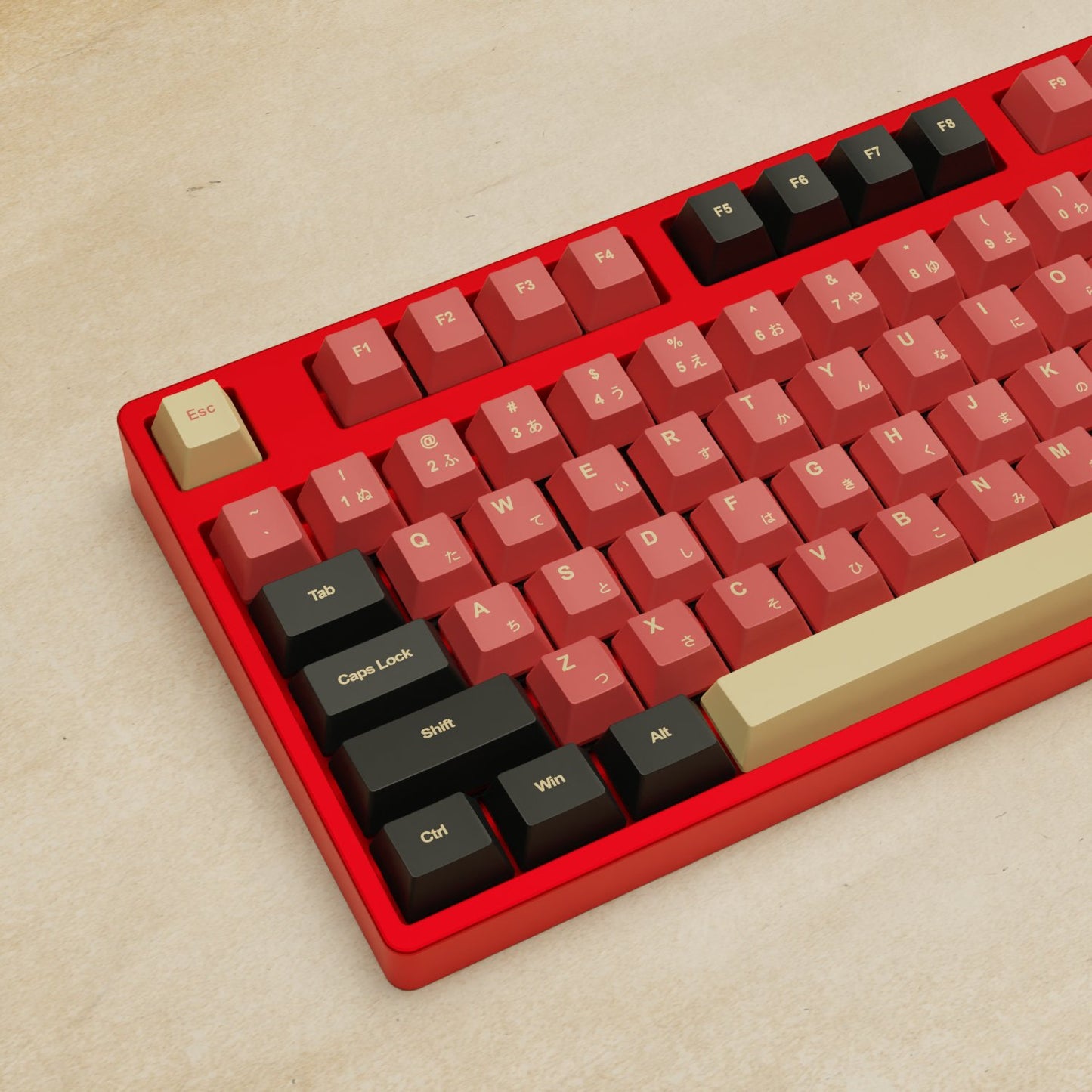 Alpha 108 - 100% Red Samurai Mechanical Keyboard - Goblintechkeys