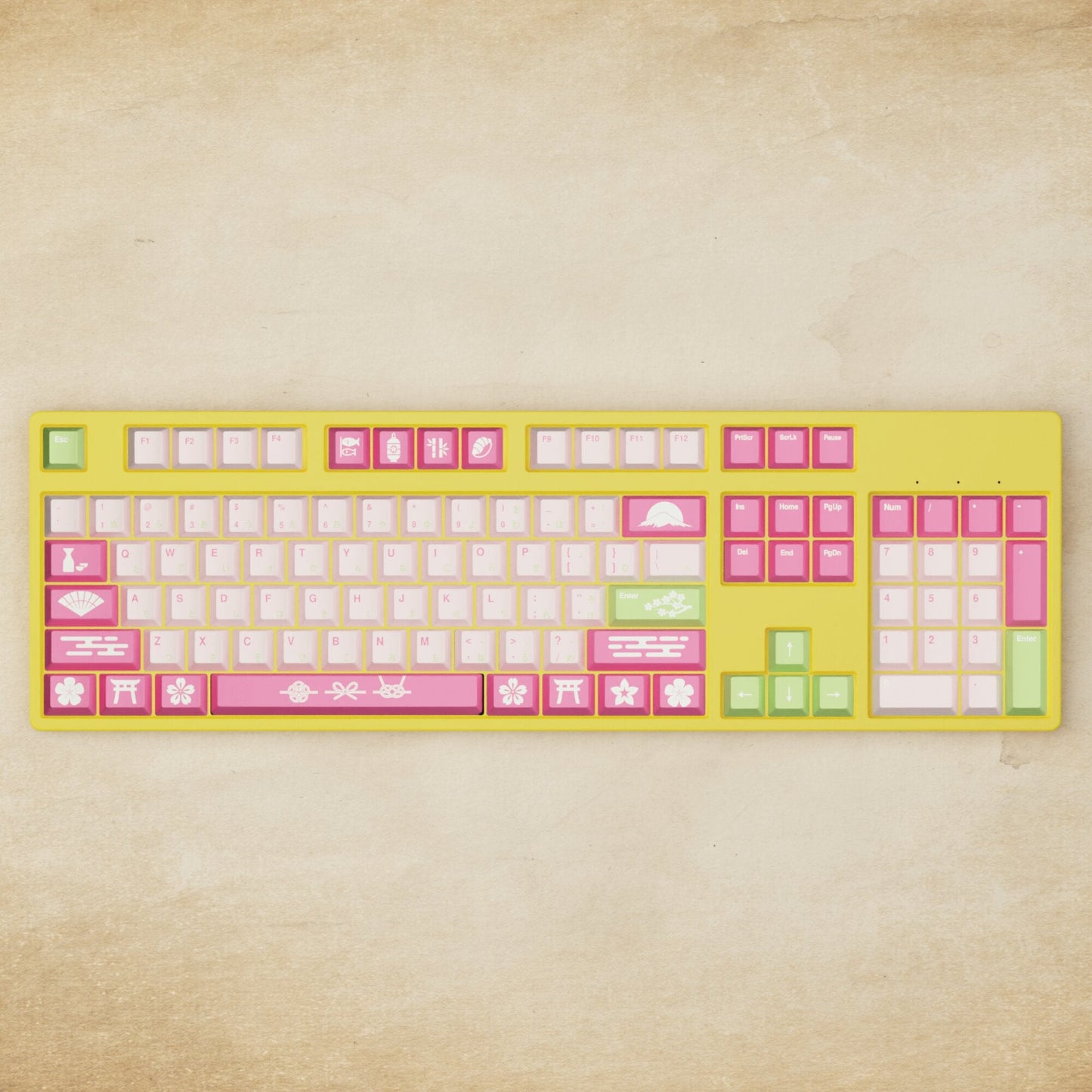 Alpha 108 - 100% Sakura Mechanical Keyboard - Goblintechkeys