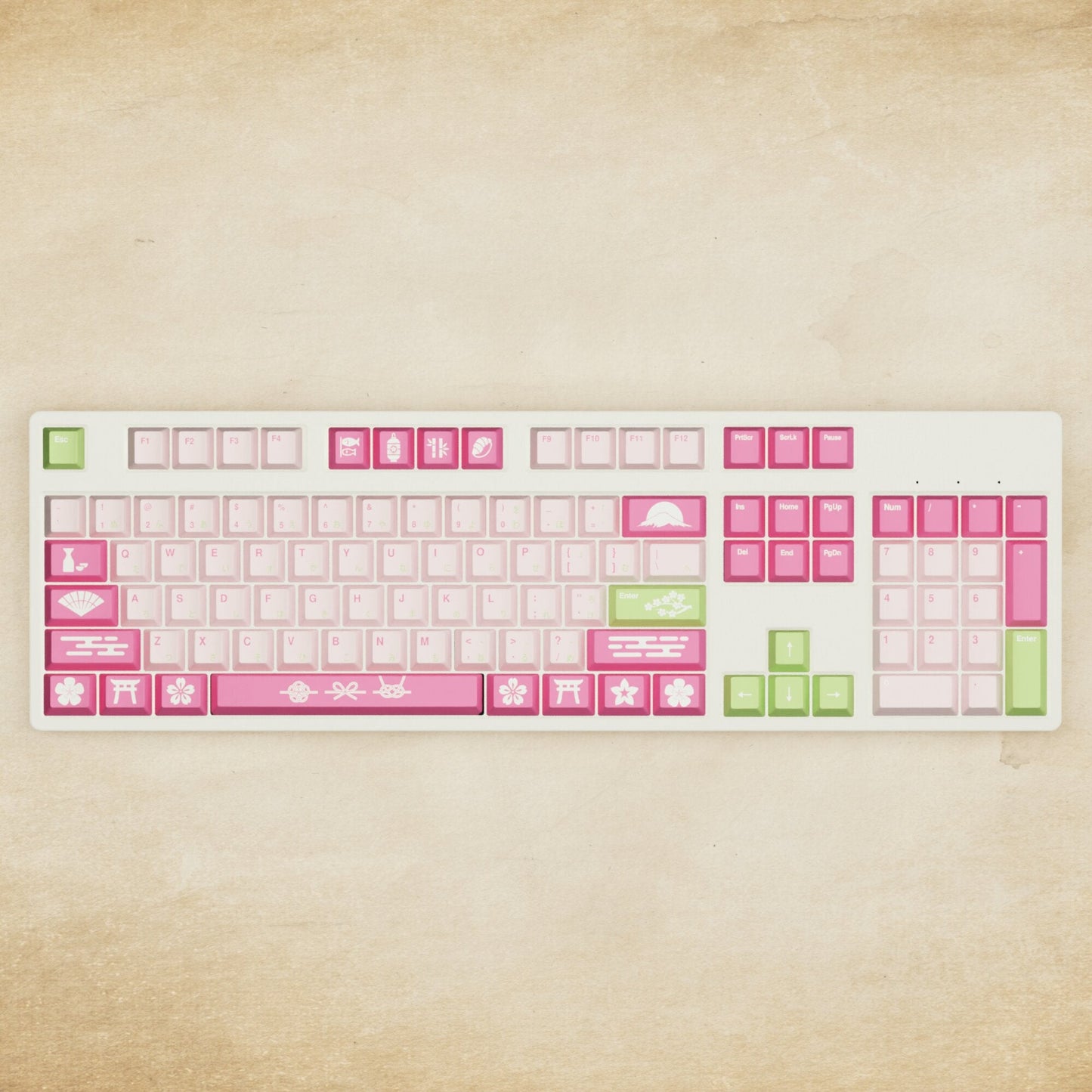 Alpha 108 - 100% Sakura Mechanical Keyboard - Goblintechkeys
