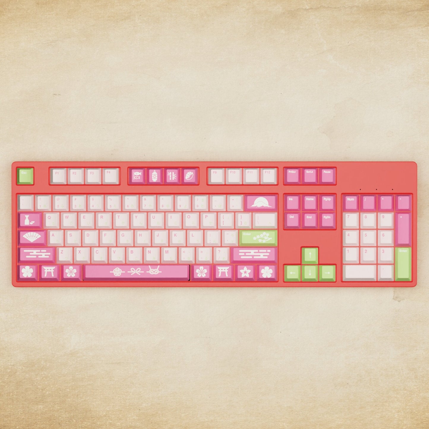 Alpha 108 - 100% Sakura Mechanical Keyboard - Goblintechkeys