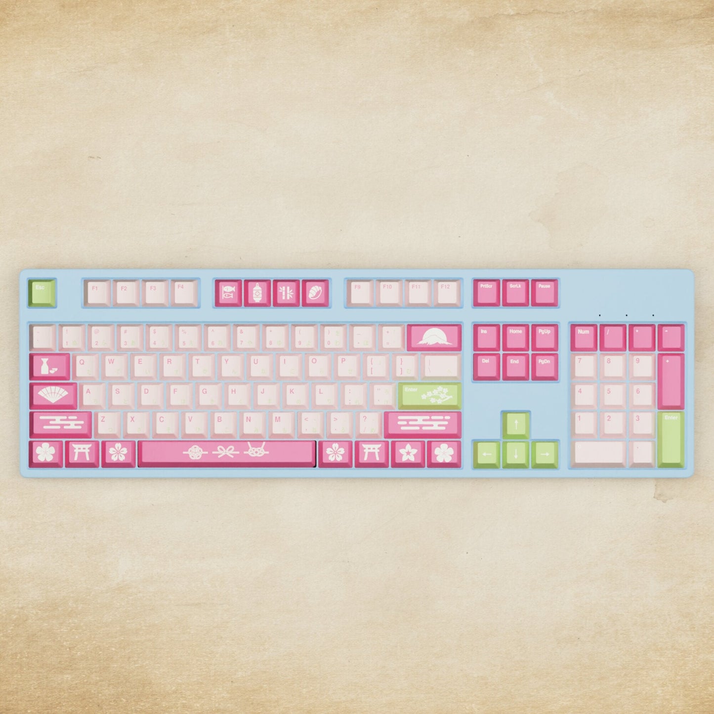 Alpha 108 - 100% Sakura Mechanical Keyboard - Goblintechkeys