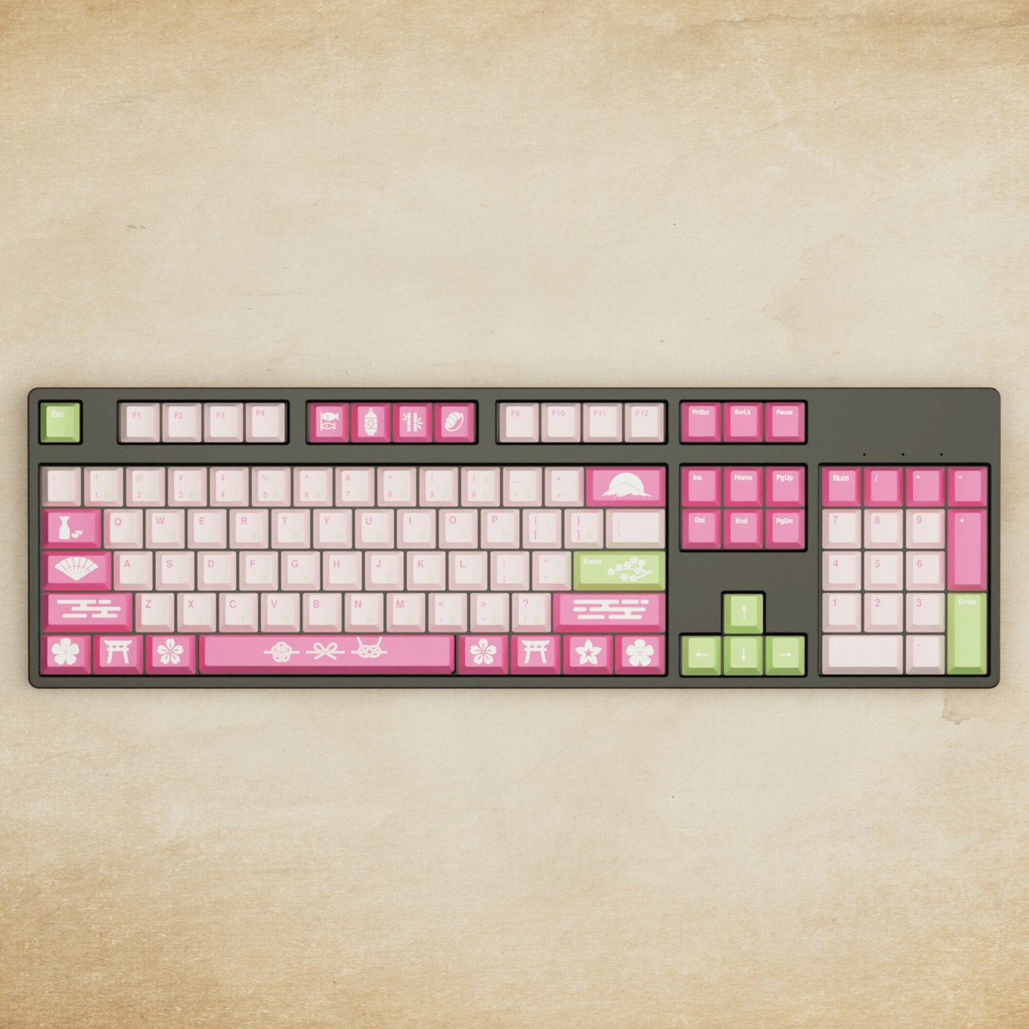 Alpha 108 - 100% Sakura Mechanical Keyboard - Goblintechkeys