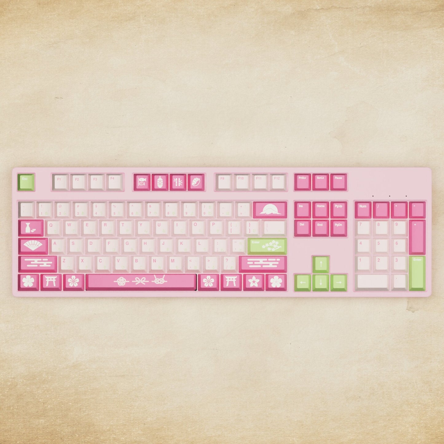 Alpha 108 - 100% Sakura Mechanical Keyboard - Goblintechkeys