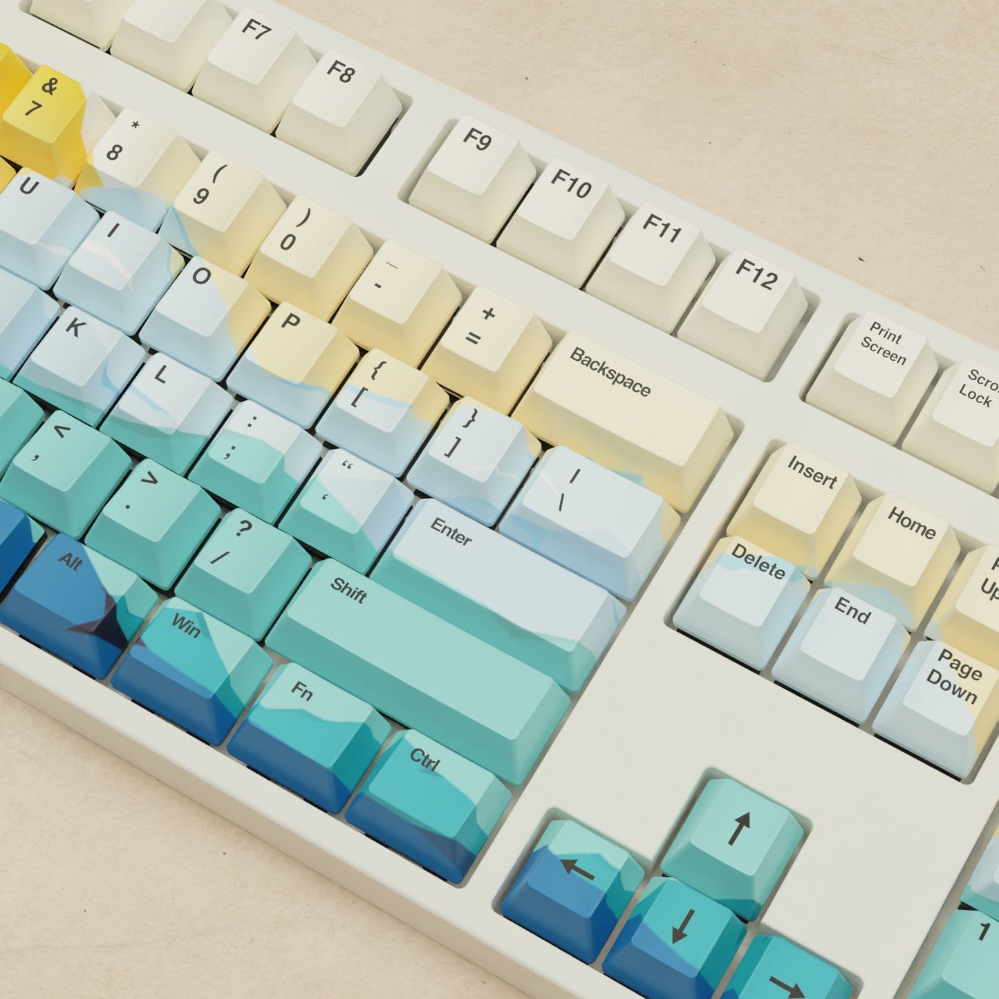 Alpha 108 - 100% Sunset Mechanical Keyboard - Goblintechkeys