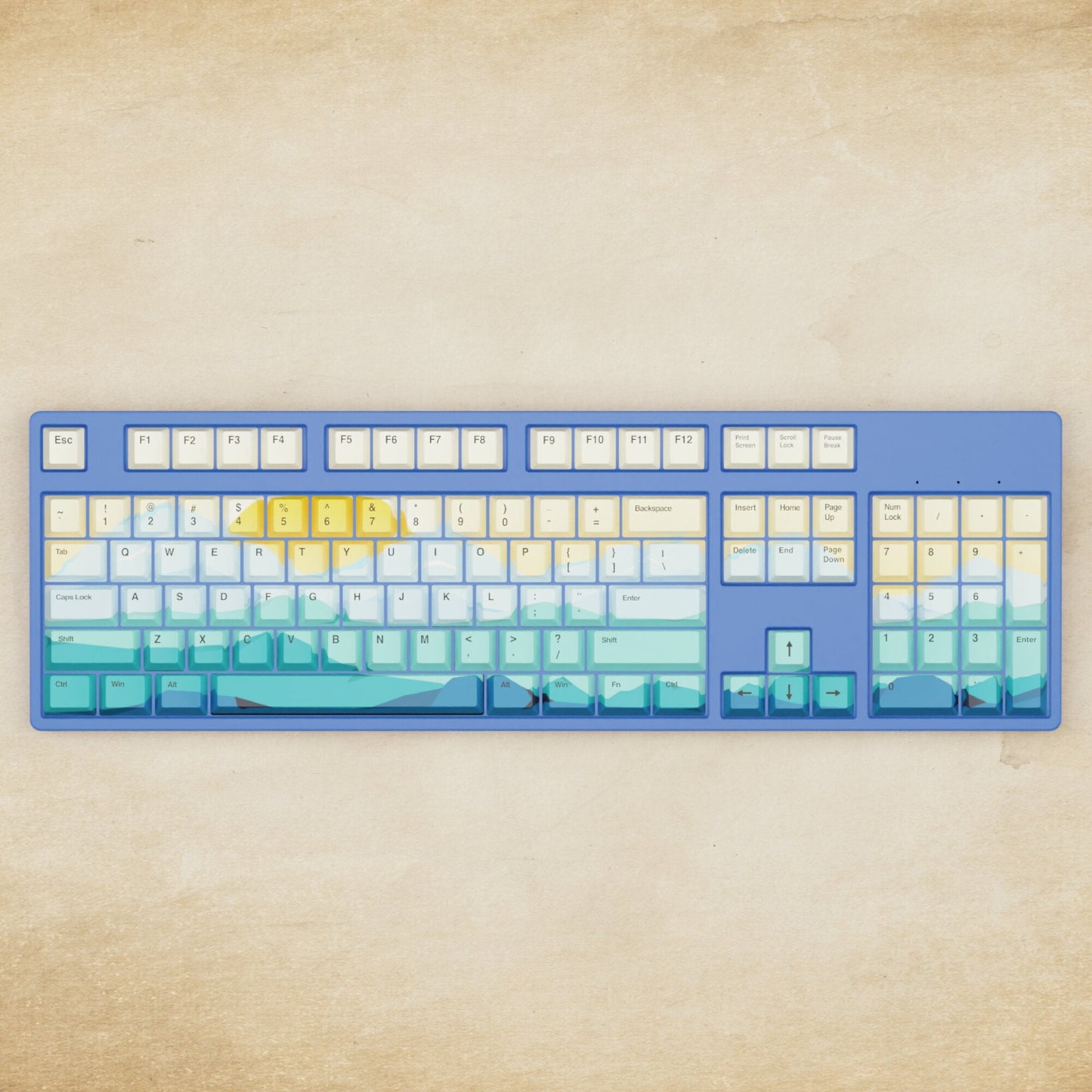 Alpha 108 - 100% Sunset Mechanical Keyboard - Goblintechkeys