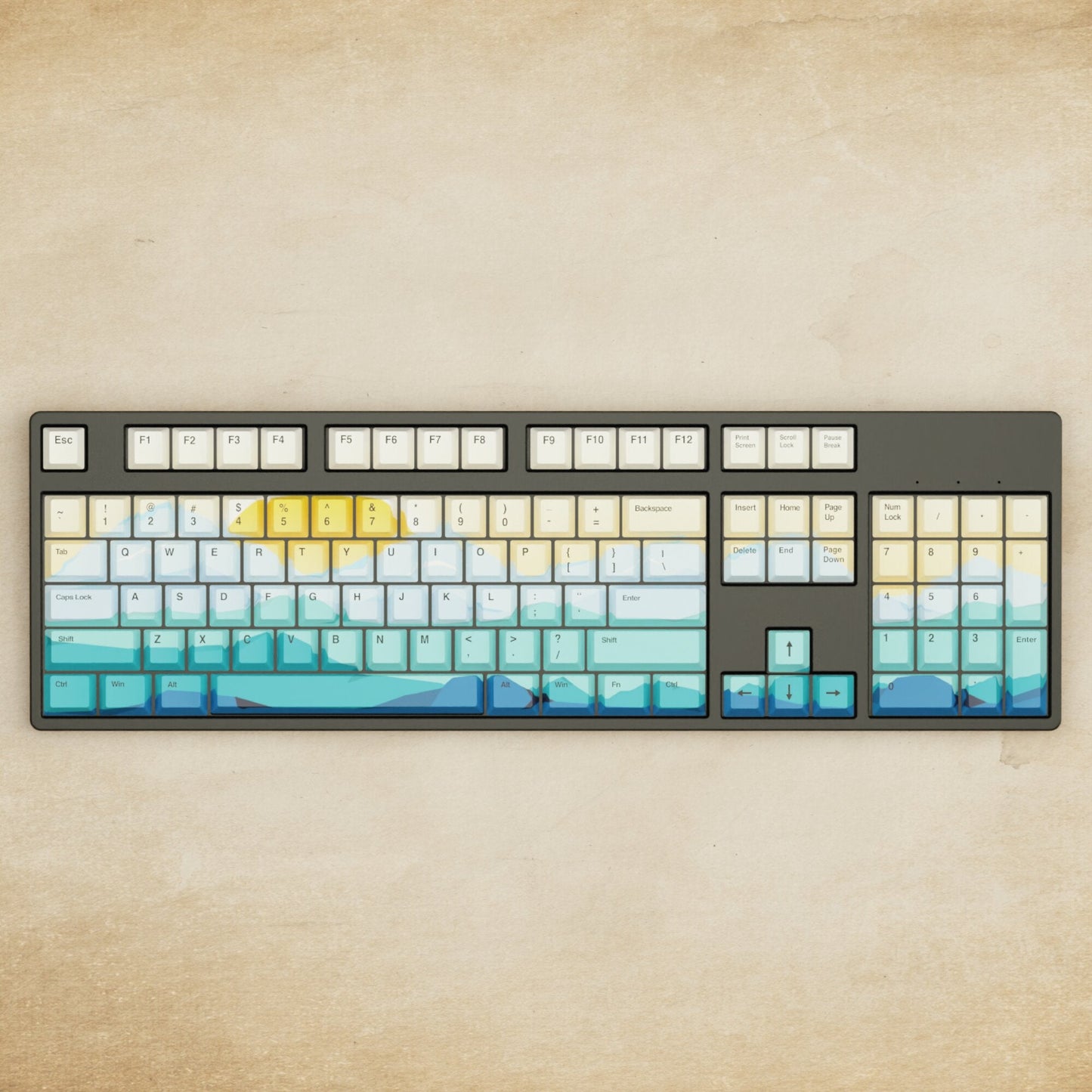Alpha 108 - 100% Sunset Mechanical Keyboard - Goblintechkeys