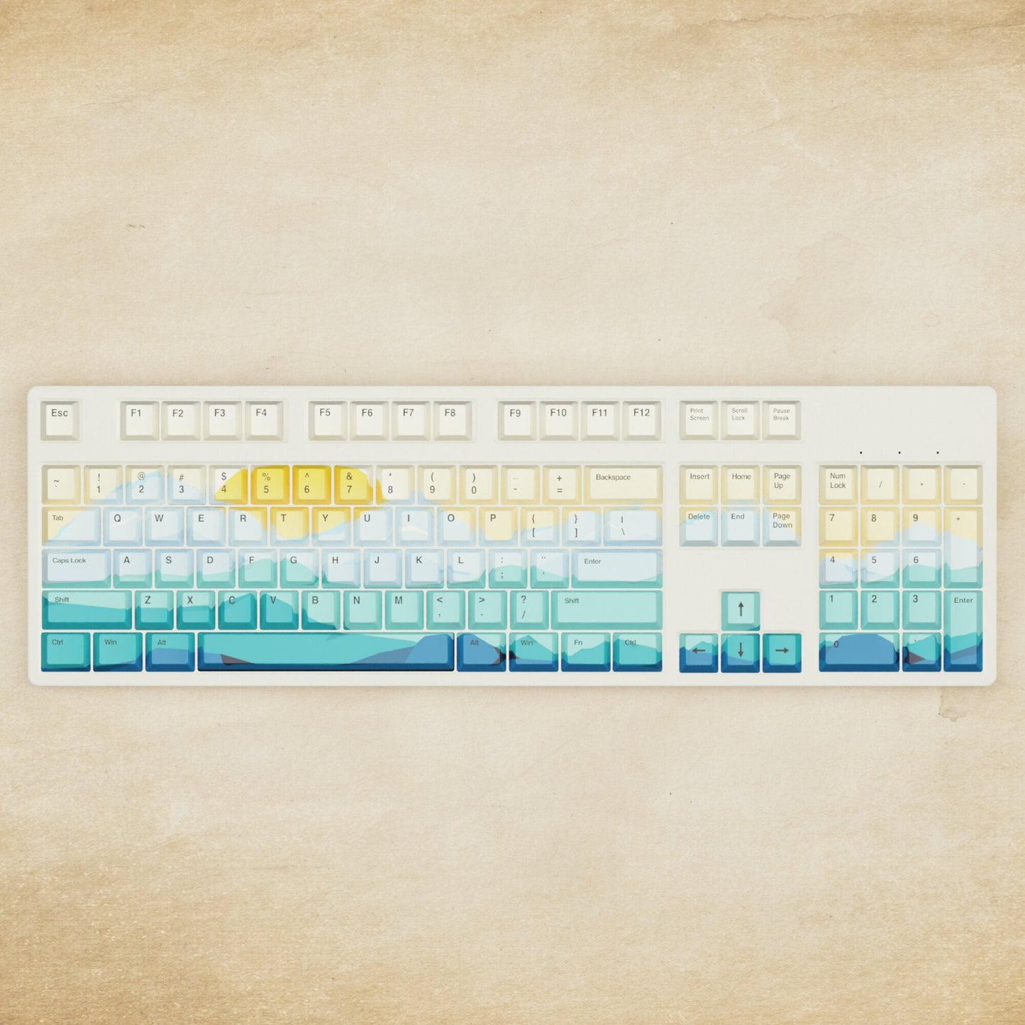 Alpha 108 - 100% Sunset Mechanical Keyboard - Goblintechkeys