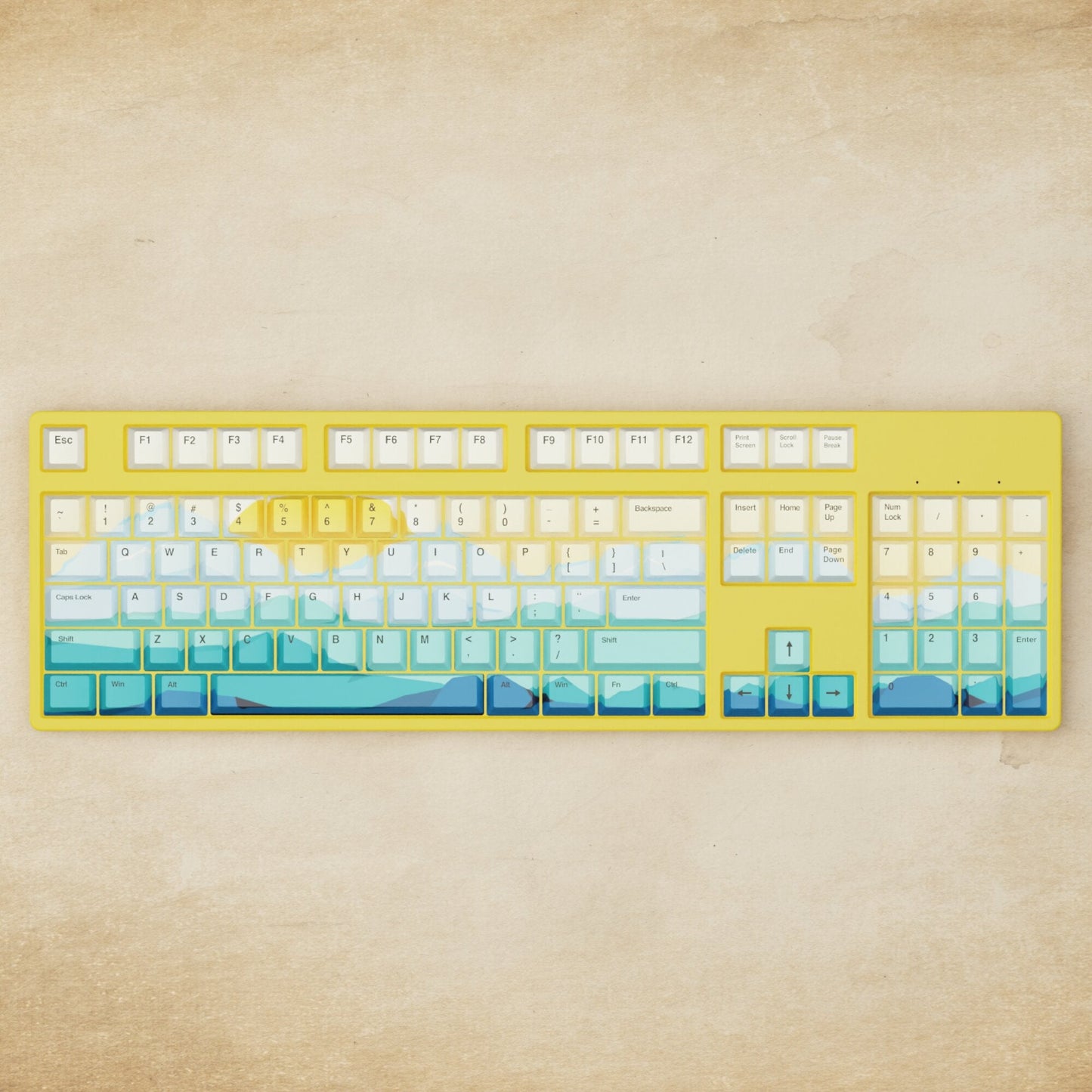 Alpha 108 - 100% Sunset Mechanical Keyboard - Goblintechkeys