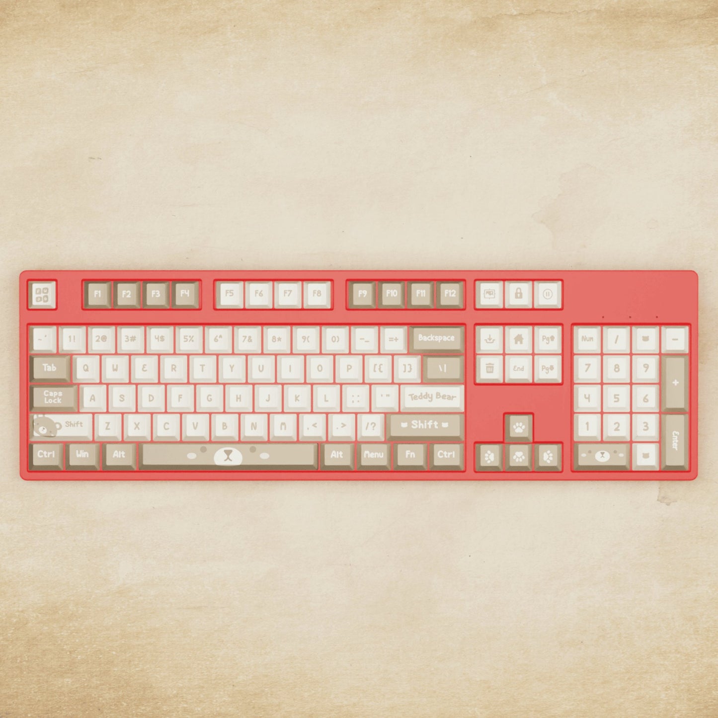 Alpha 108 - 100% Teddy Mechanical Keyboard - Goblintechkeys