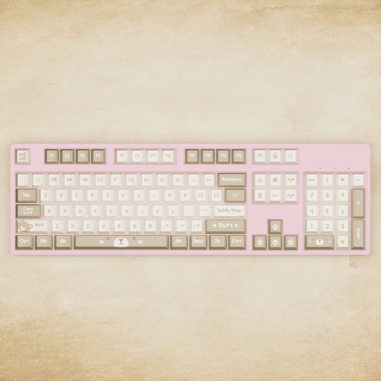 Alpha 108 - 100% Teddy Mechanical Keyboard - Goblintechkeys
