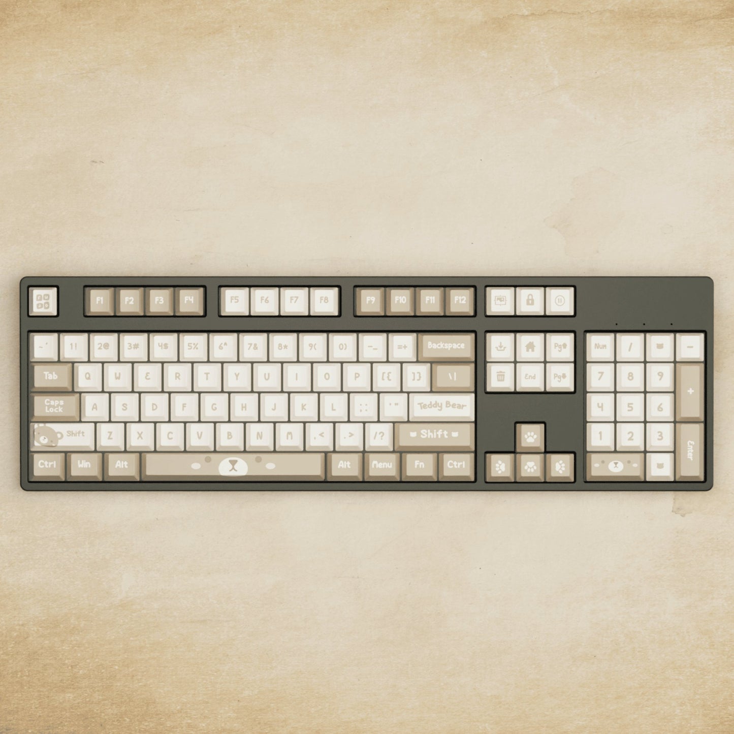 Alpha 108 - 100% Teddy Mechanical Keyboard - Goblintechkeys