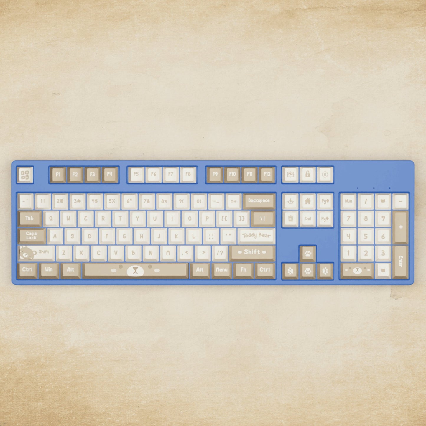 Alpha 108 - 100% Teddy Mechanical Keyboard - Goblintechkeys