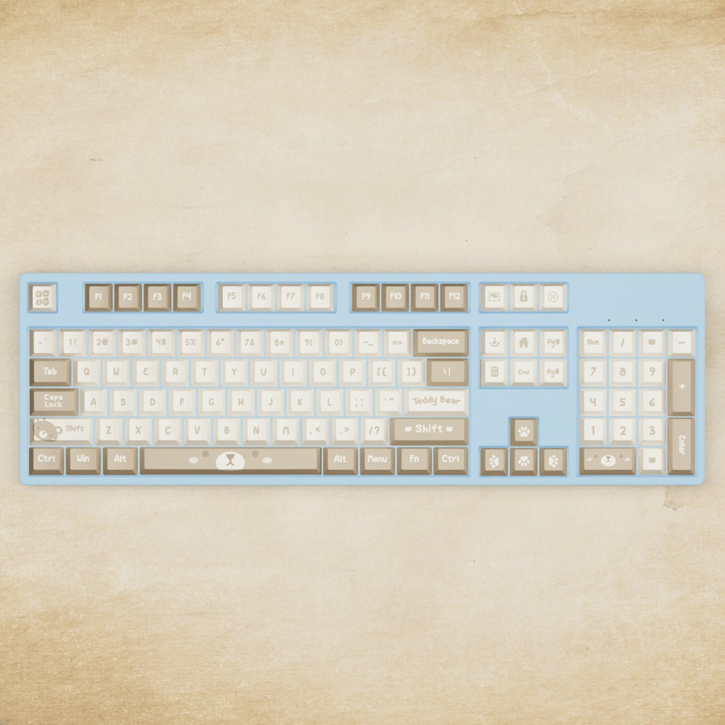 Alpha 108 - 100% Teddy Mechanical Keyboard - Goblintechkeys