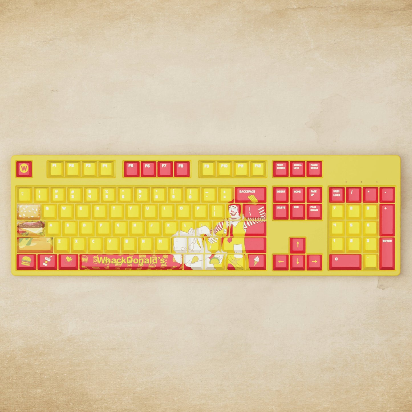 Alpha 108 - 100% Whackdonalds Mechanical Keyboard - Goblintechkeys