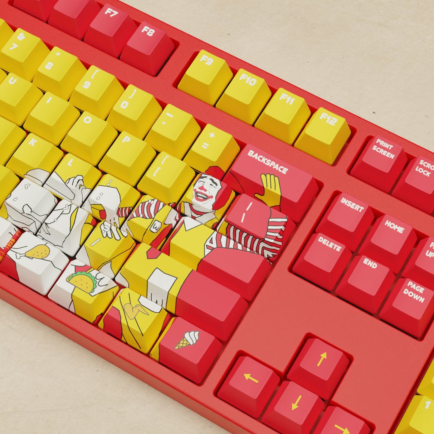 Alpha 108 - 100% Whackdonalds Mechanical Keyboard - Goblintechkeys