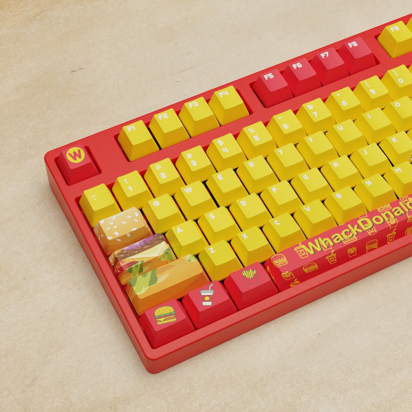 Alpha 108 - 100% Whackdonalds Mechanical Keyboard - Goblintechkeys