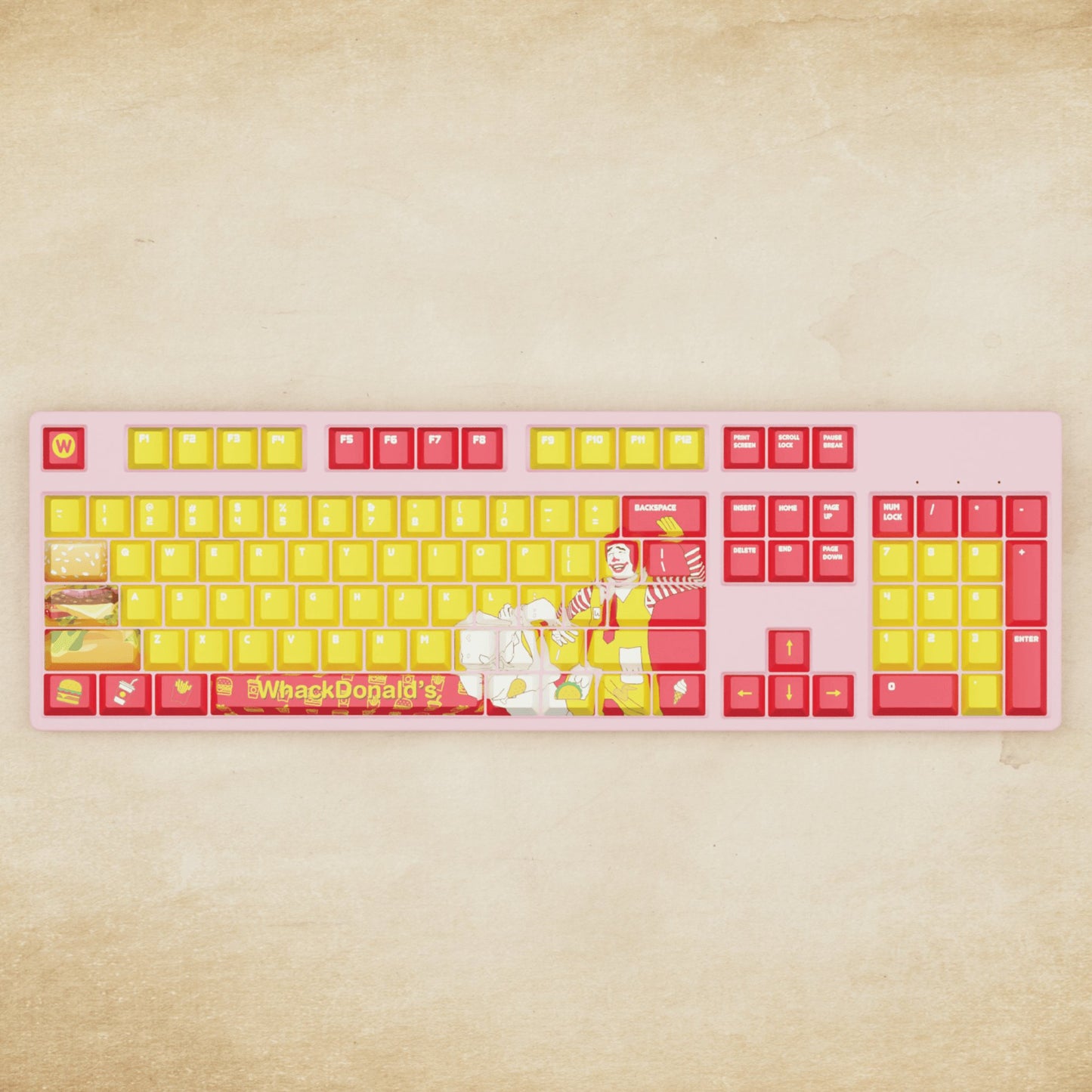 Alpha 108 - 100% Whackdonalds Mechanical Keyboard - Goblintechkeys