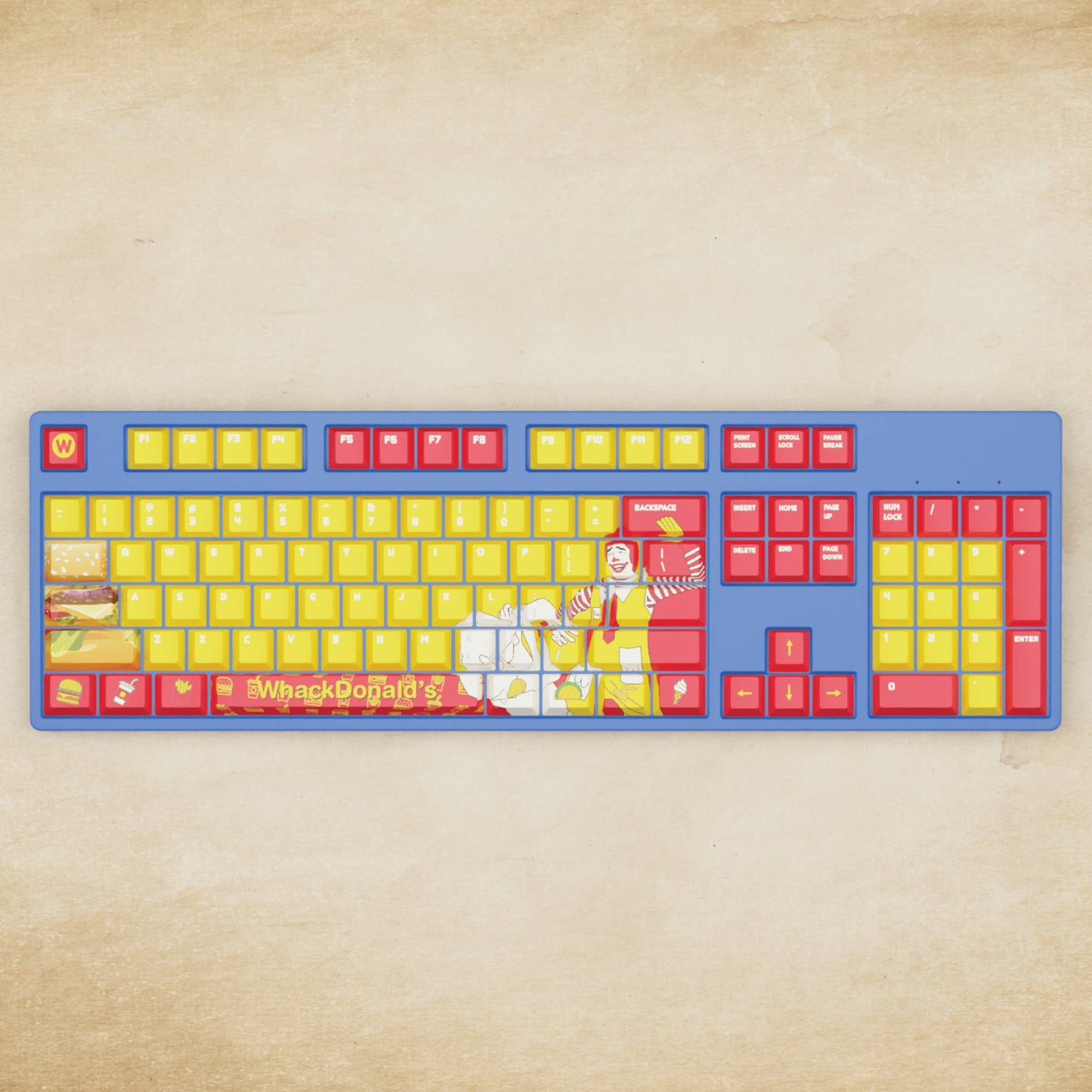 Alpha 108 - 100% Whackdonalds Mechanical Keyboard - Goblintechkeys
