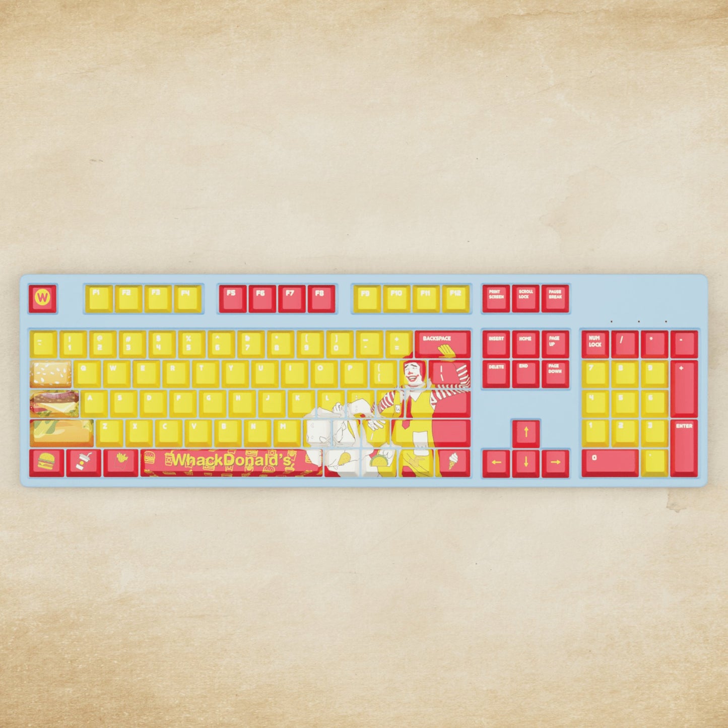 Alpha 108 - 100% Whackdonalds Mechanical Keyboard - Goblintechkeys