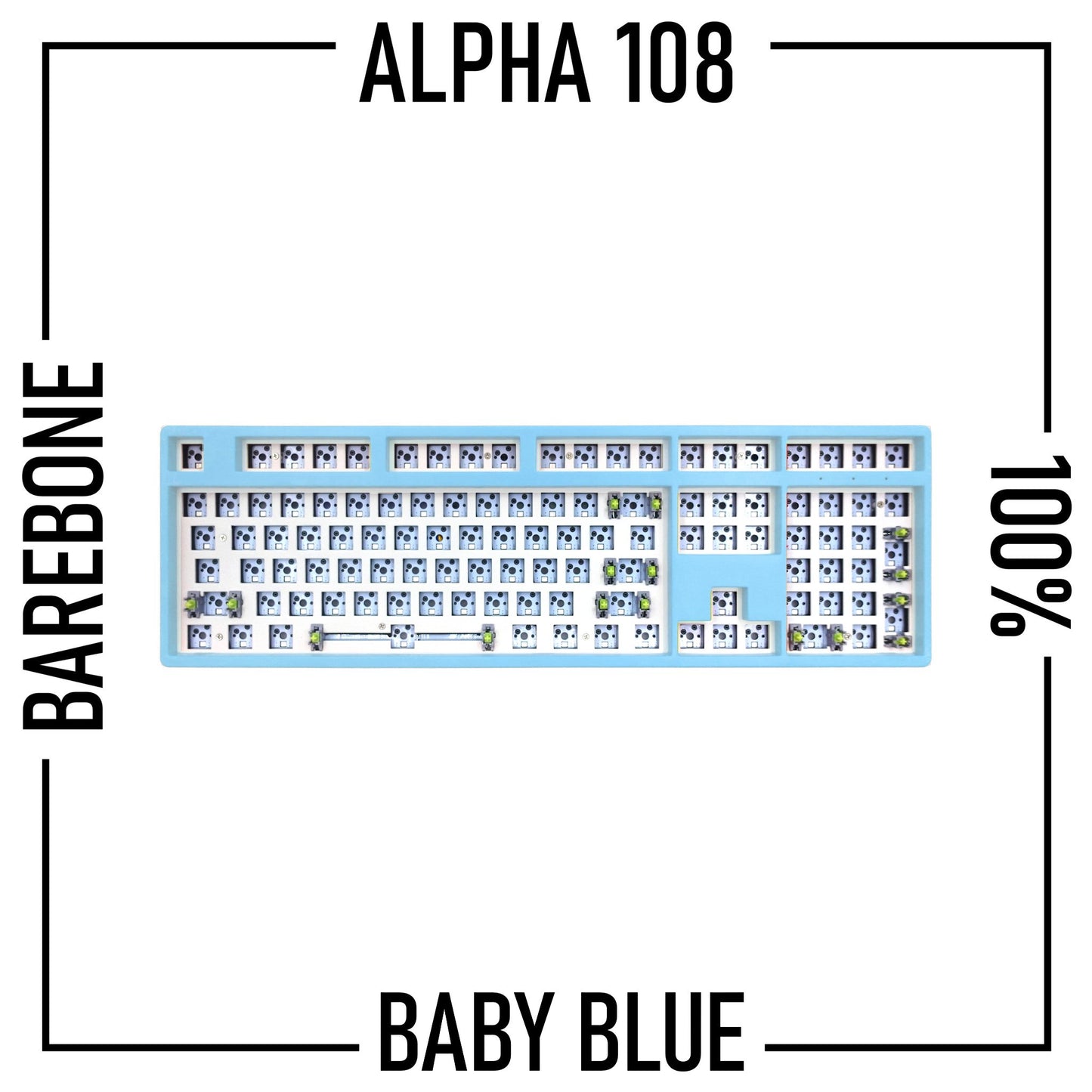 Alpha 108 - 100% Wireless Mechanical Keyboard Barebone Kit - Goblintechkeys
