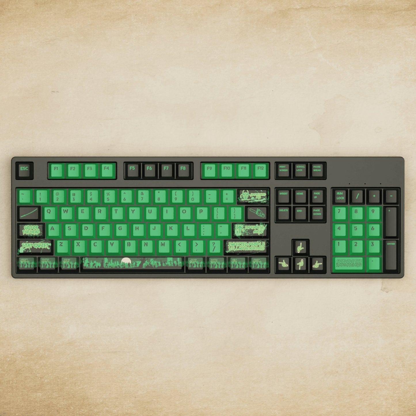 Alpha 108 - 100% Zombie Mechanical Keyboard - Goblintechkeys