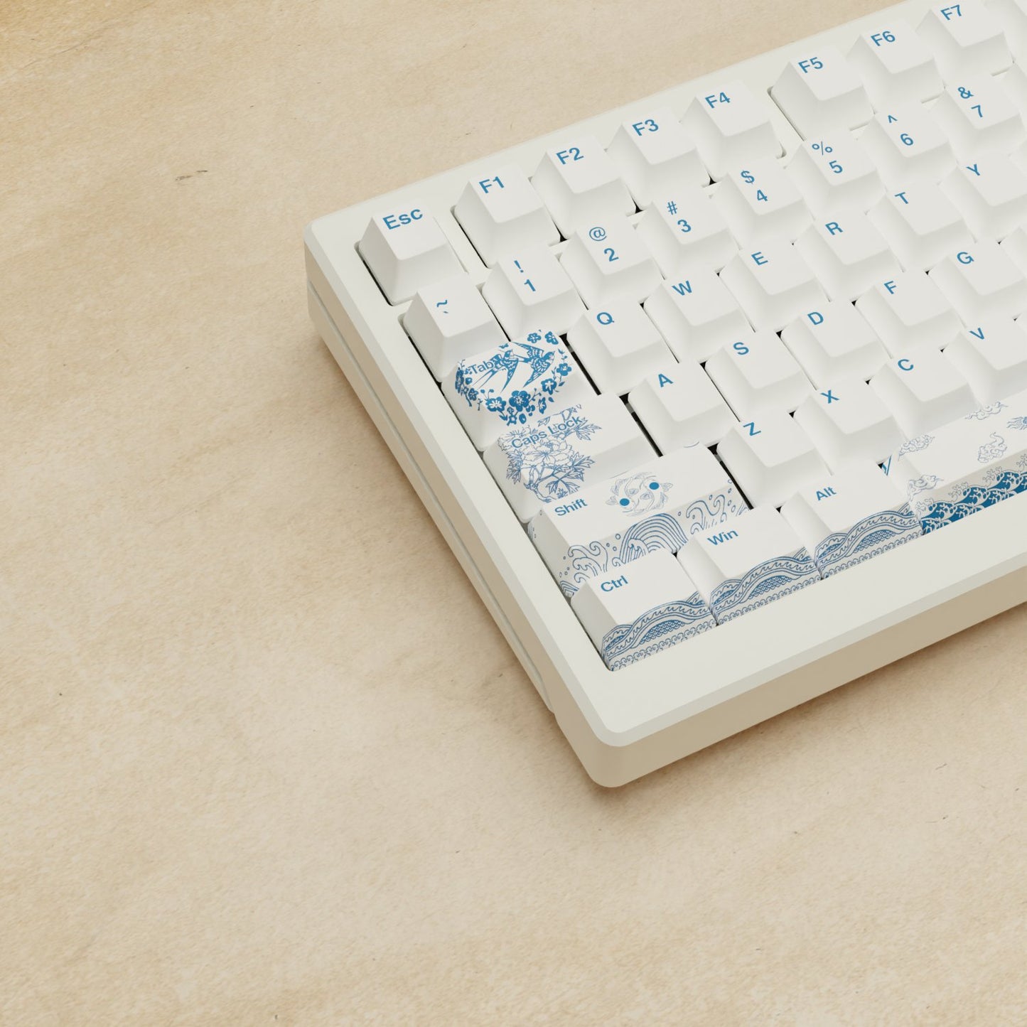 Alpha 82 - 75% Blue Pottery Mechanical Keyboard - Goblintechkeys