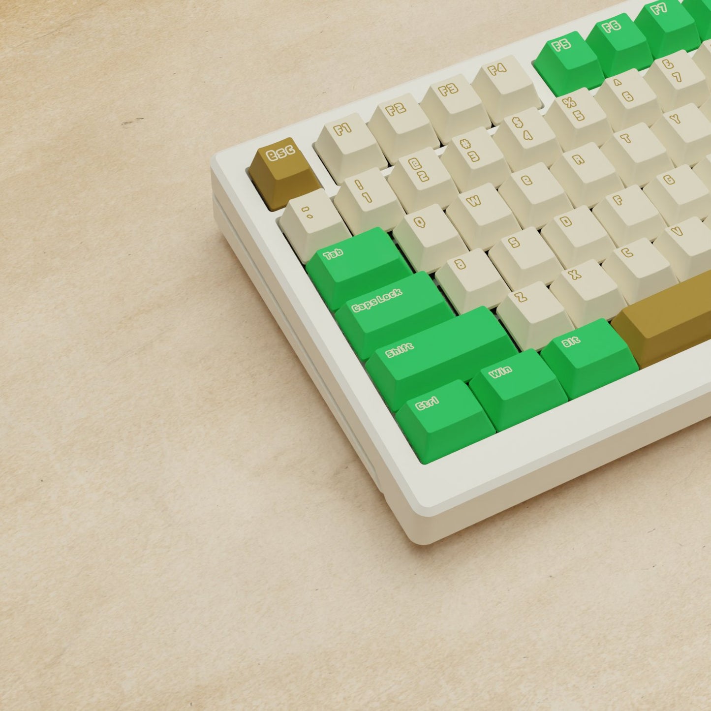 Alpha 82 - 75% Creamy Green Mechanical Keyboard - Goblintechkeys
